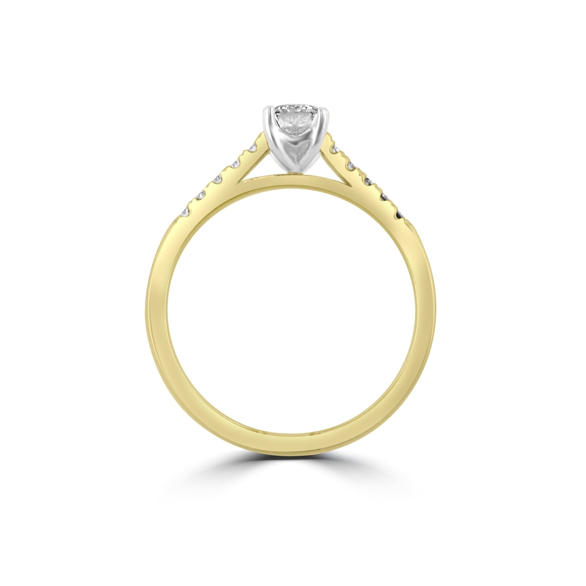 18ct Gold 0.57ct Emerald Cut Diamond Engagement Ring with Diamond Sides RKN36442