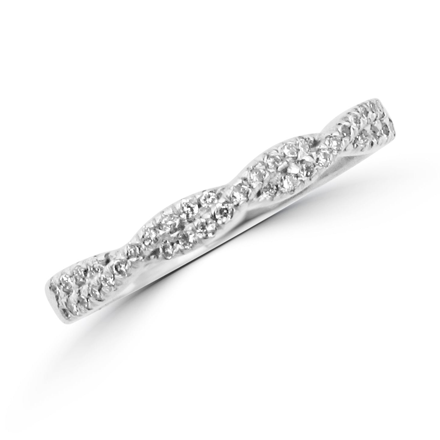 18ct White Gold Twist Diamond Ring 0.17ct total