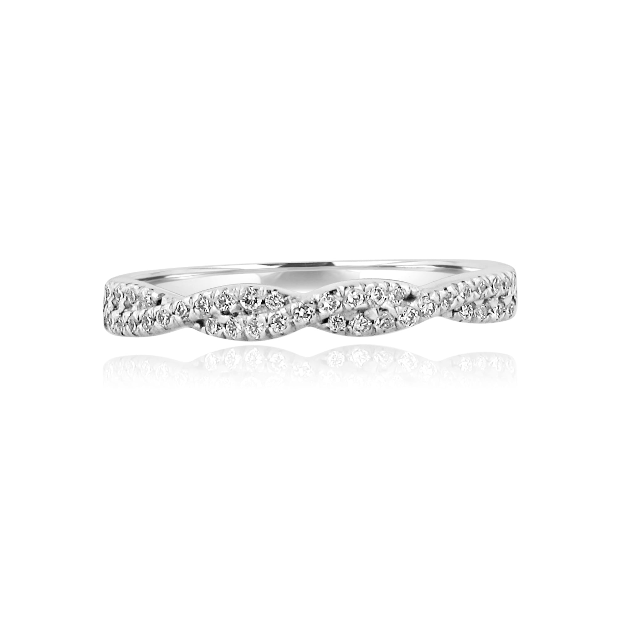 18ct White Gold Twist Diamond Ring 0.17ct total