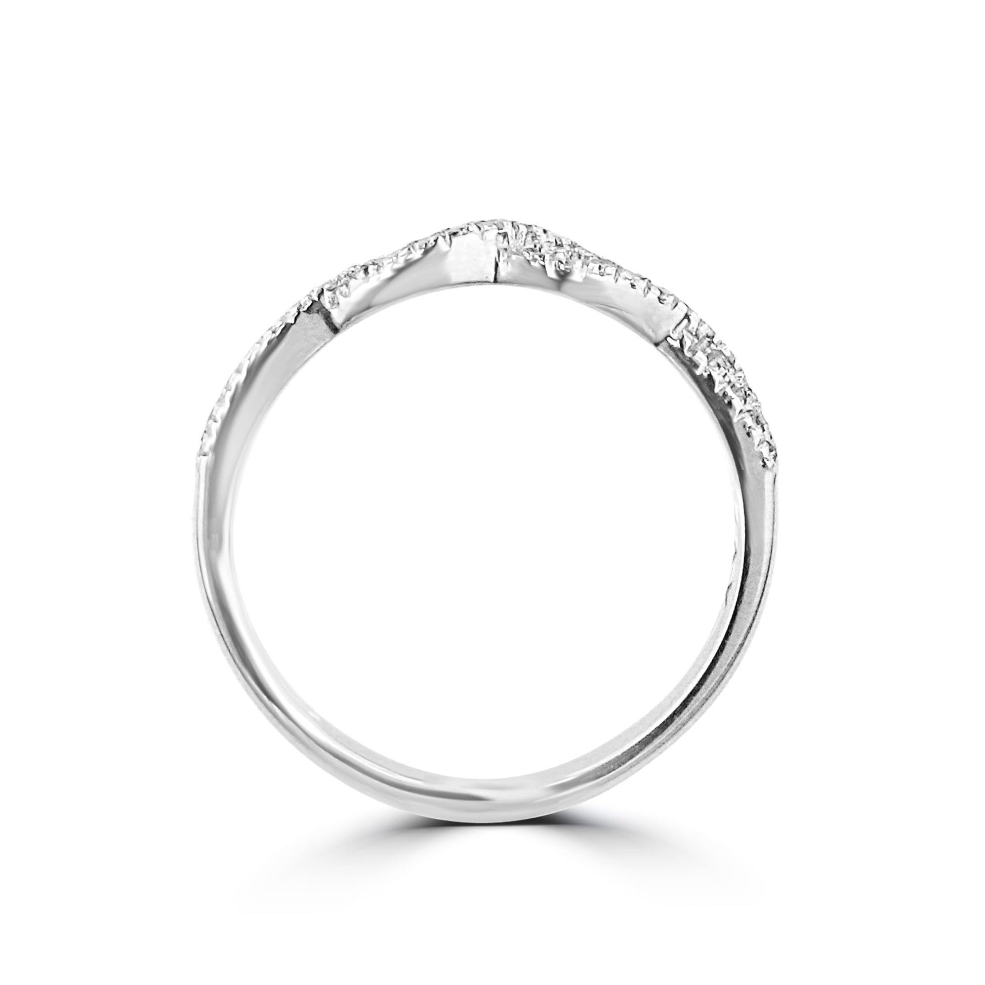 18ct White Gold Twist Diamond Ring 0.17ct total