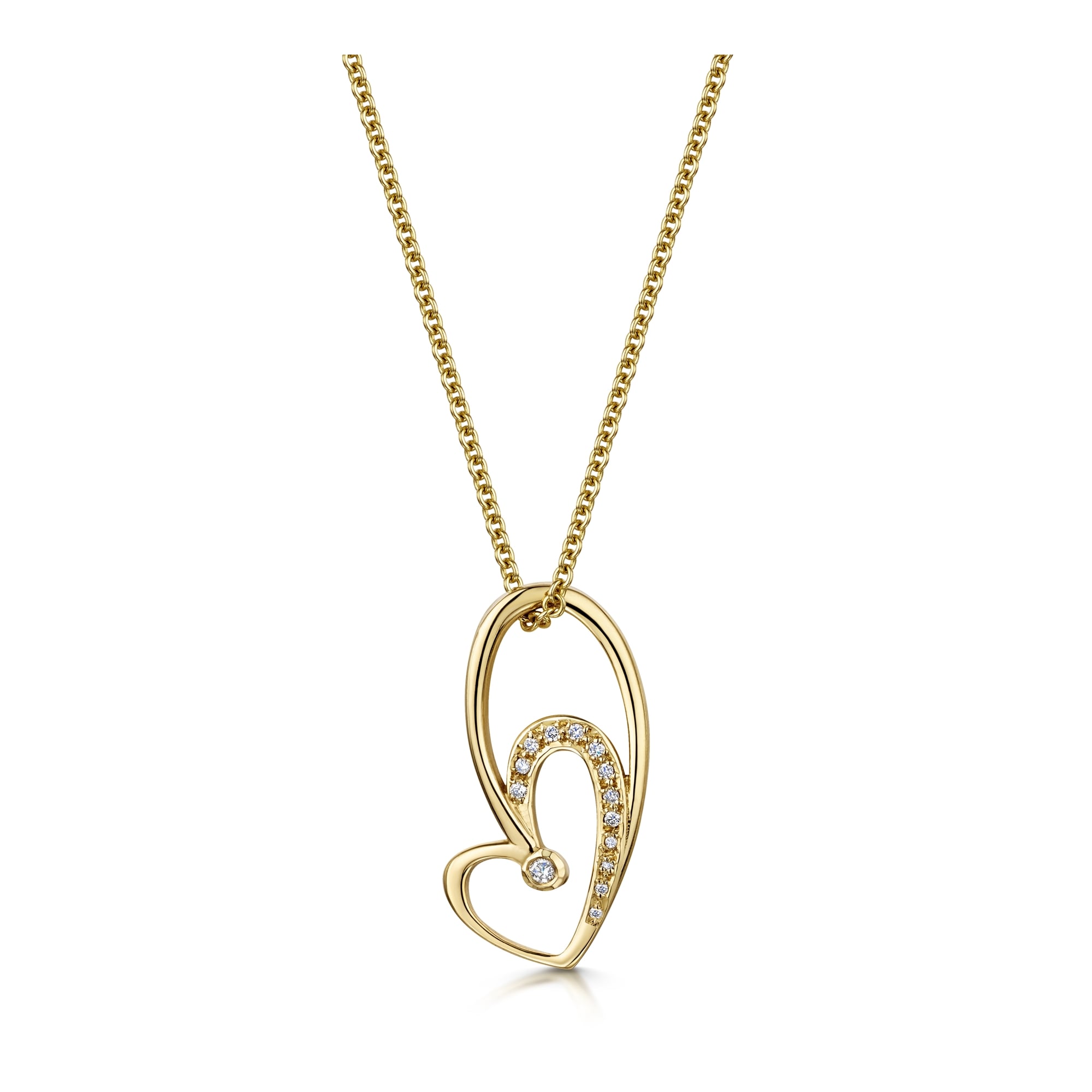 9ct Yellow Gold Avanti Heart Necklace PY364 + CY18144