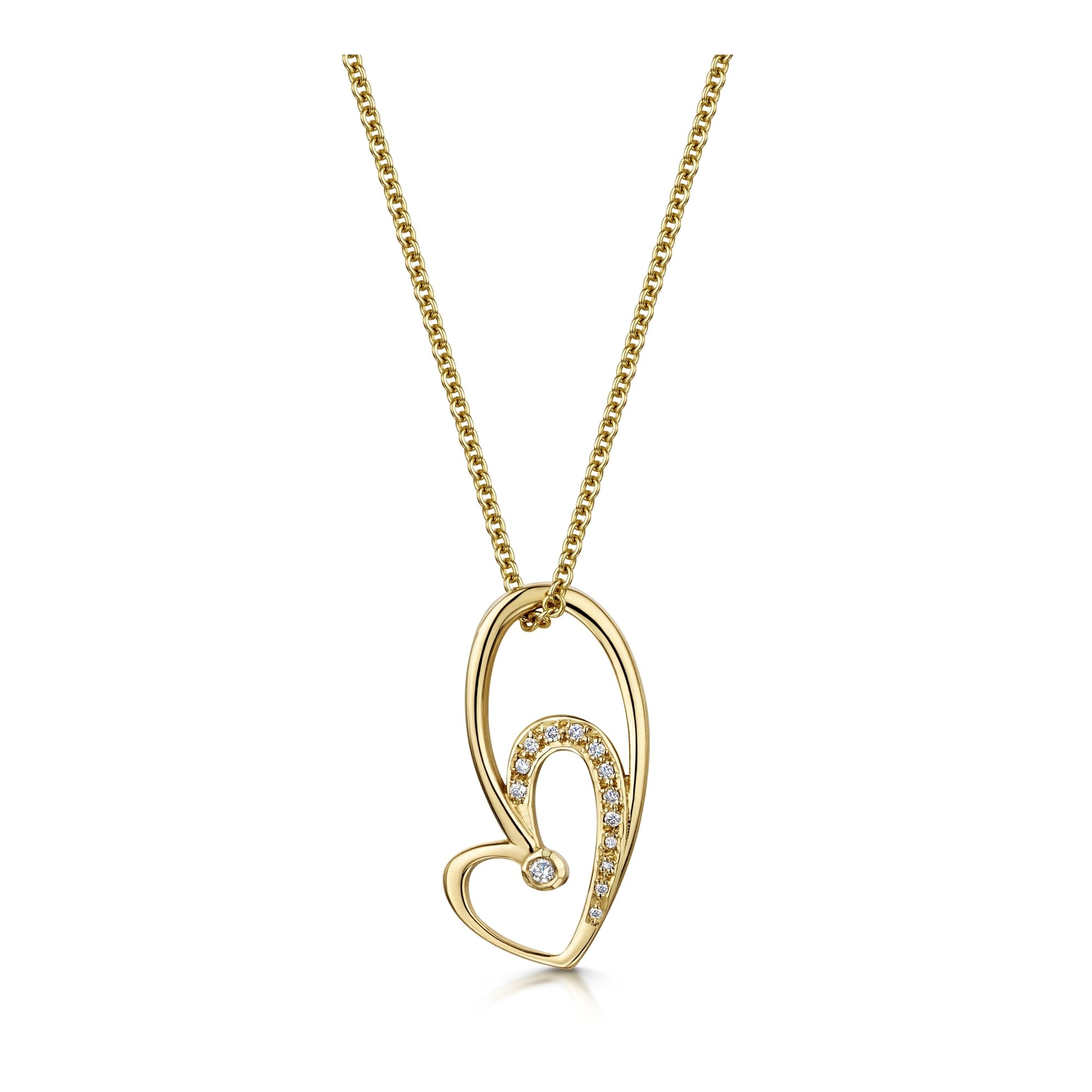 9ct Yellow Gold Avanti Heart Necklace PY364 + CY18144
