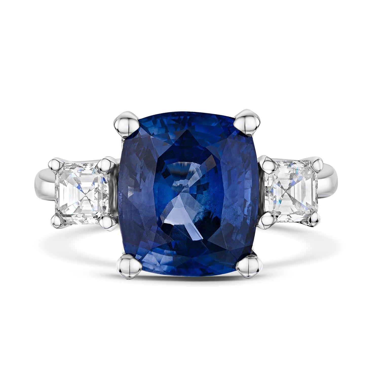 6.23ct Sapphire and Diamond Three Stone Ring