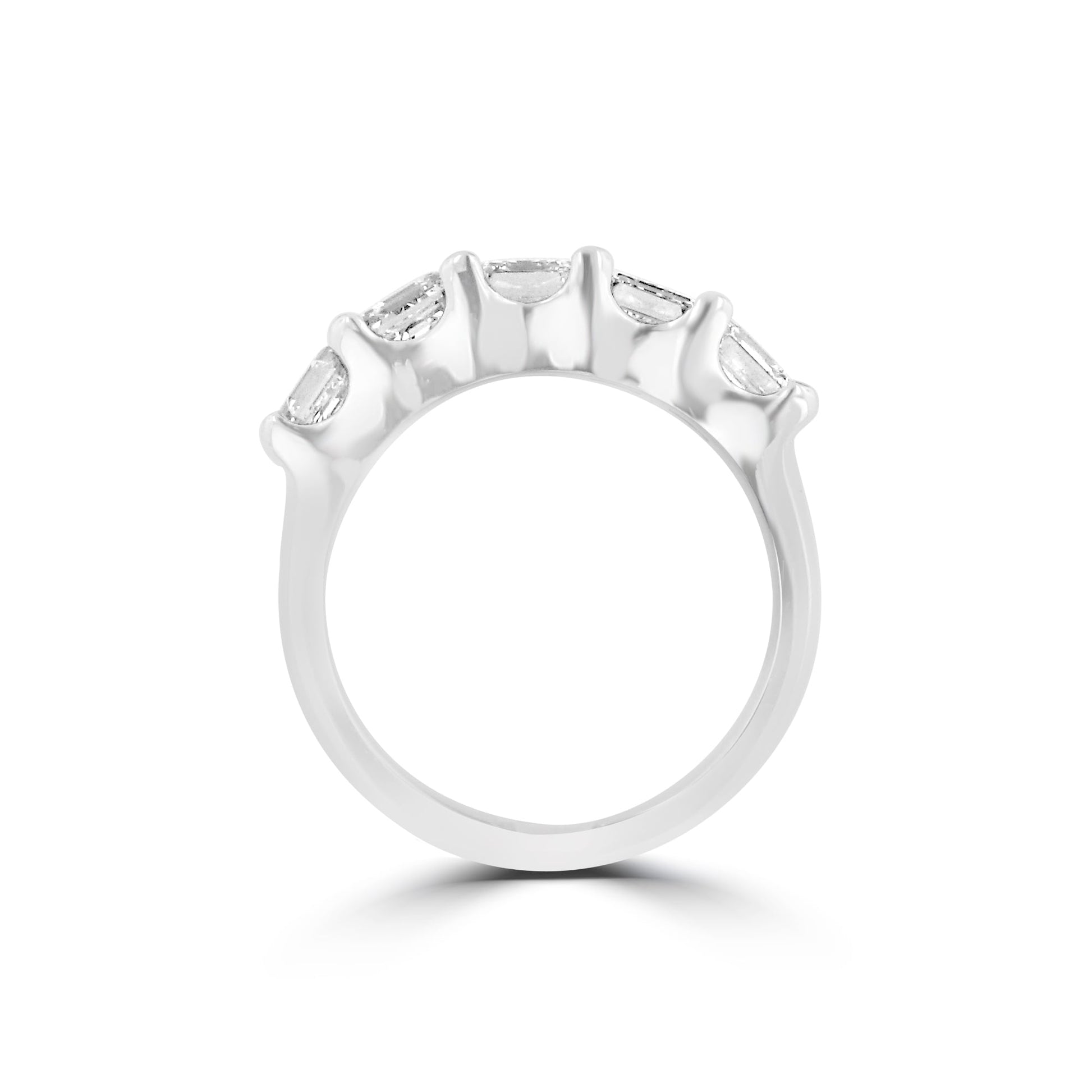 Platinum Five Stone Asscher Cut Diamond Ring