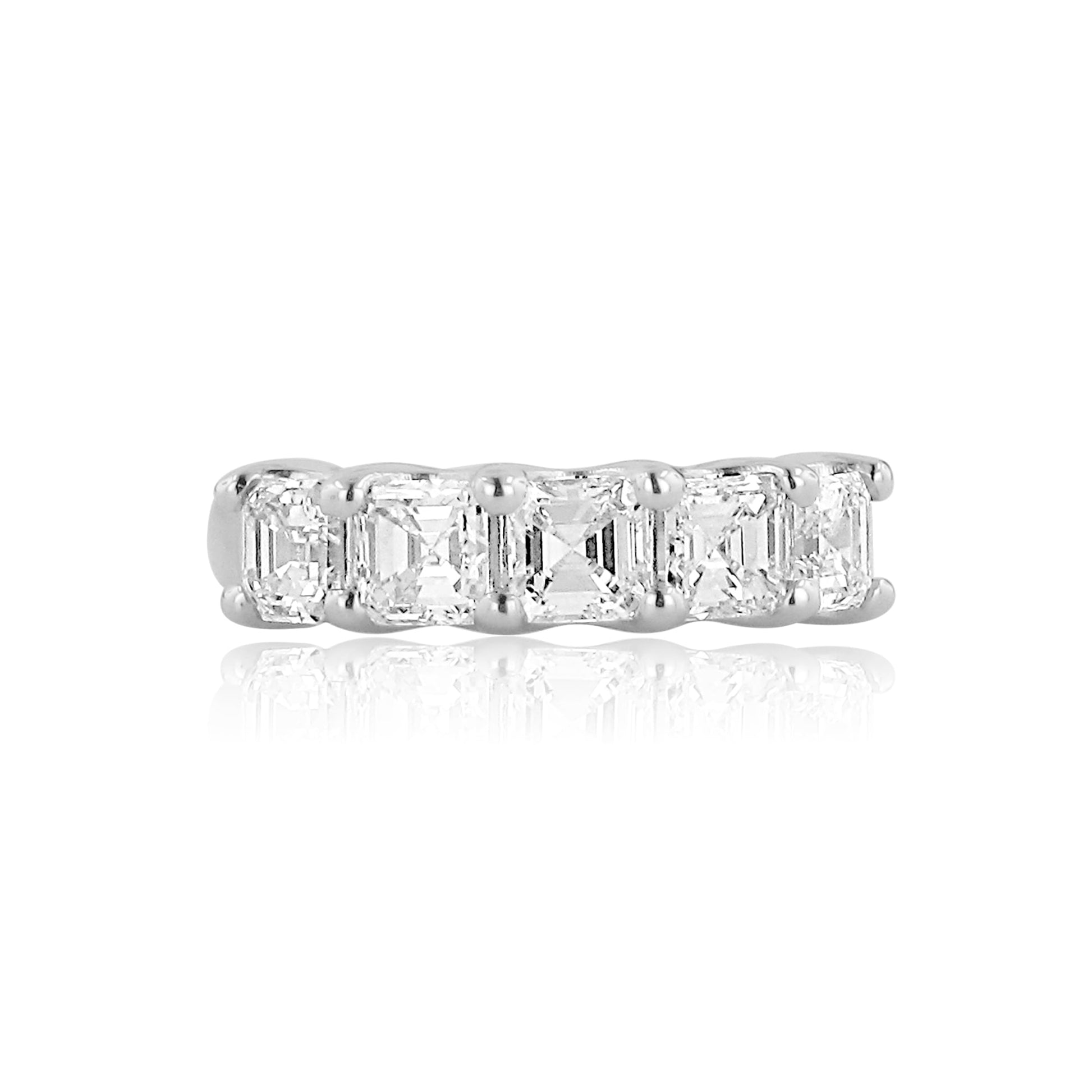 Platinum Five Stone Asscher Cut Diamond Ring