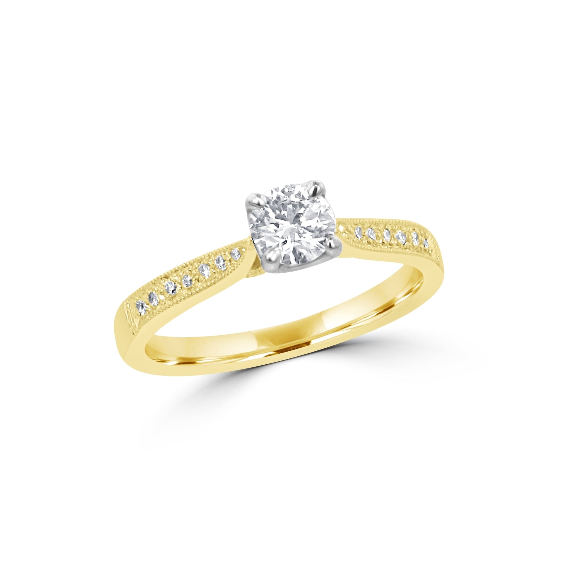 18ct Gold 0.40ct Diamond Engagement Ring With Diamond Set Band