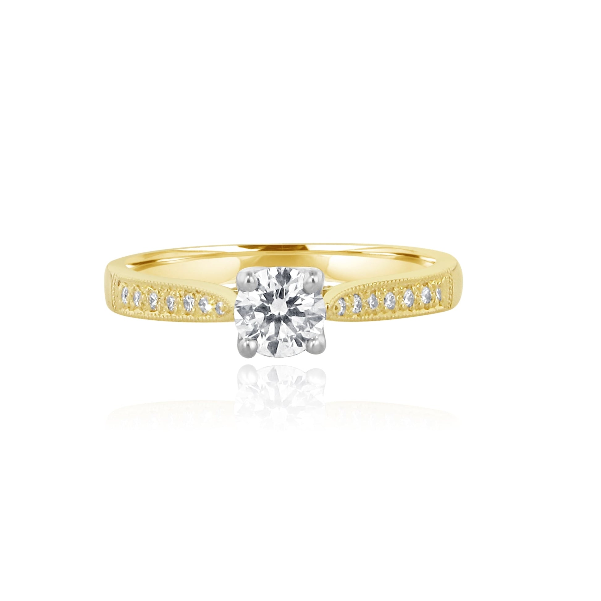 18ct Gold 0.40ct Diamond Engagement Ring With Diamond Set Band