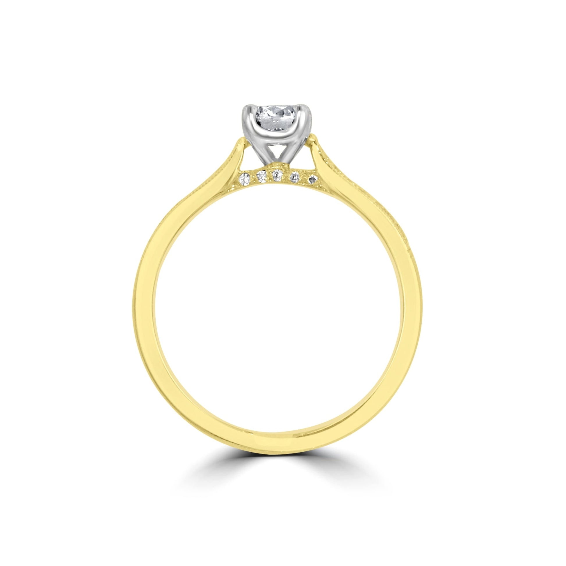 18ct Gold 0.40ct Diamond Engagement Ring With Diamond Set Band