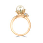 18ct Rose Gold Akoya Pearl and Diamond Ring