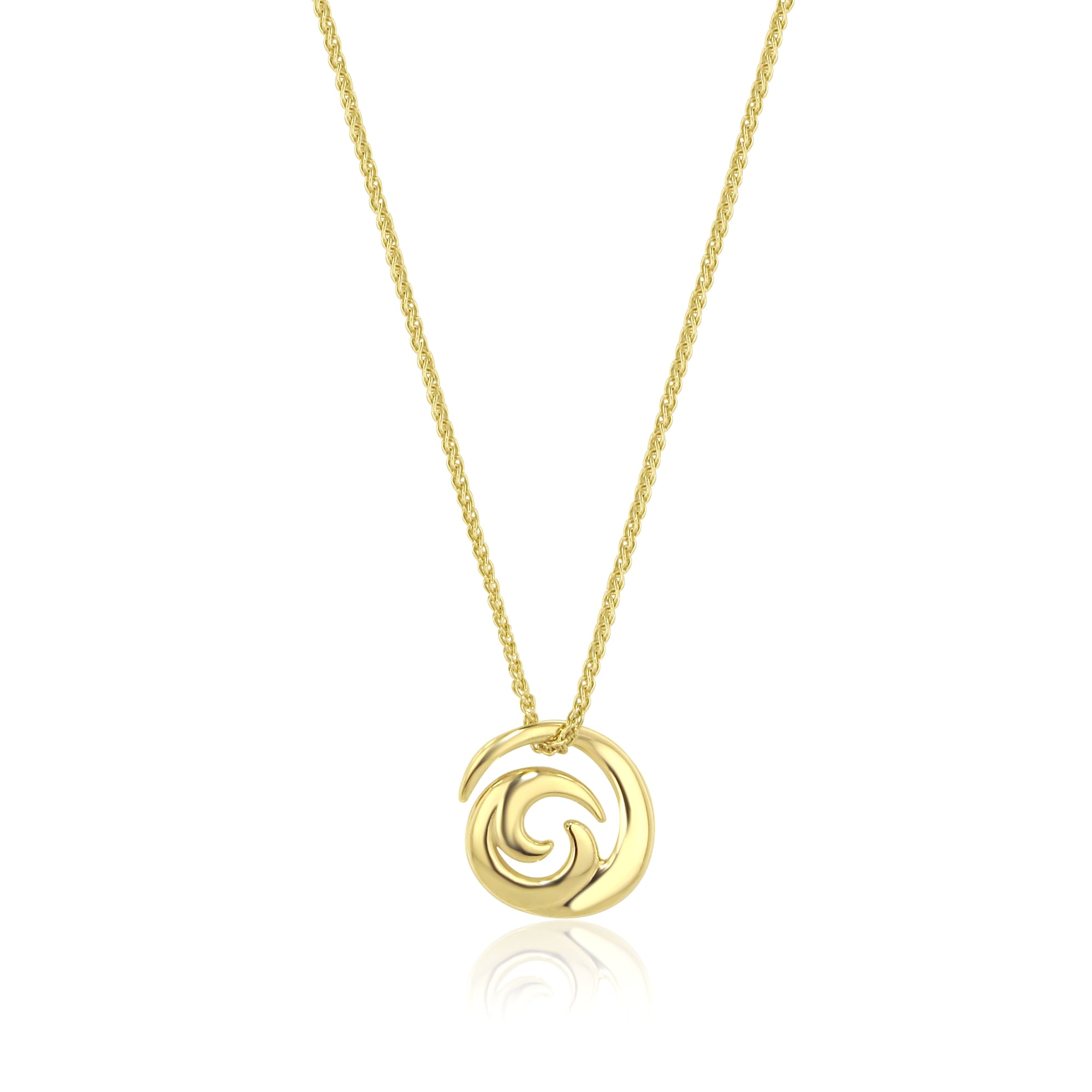 9ct Yellow Gold 'Waves' Swirl Necklace and Earring Gift Set