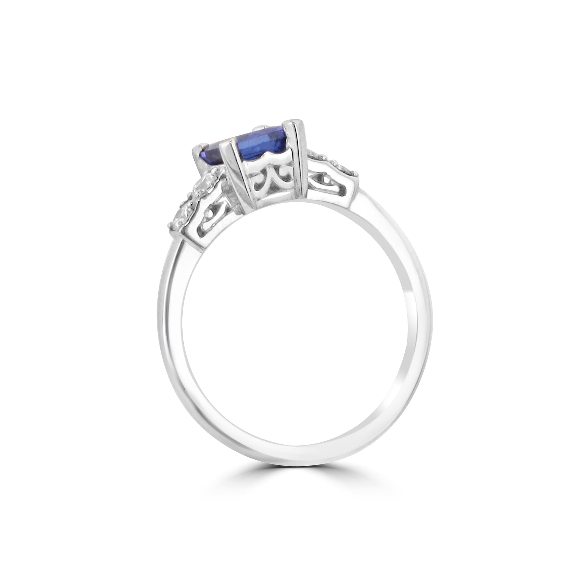18ct White Gold 1.14ct Tanzanite and Diamond Ring