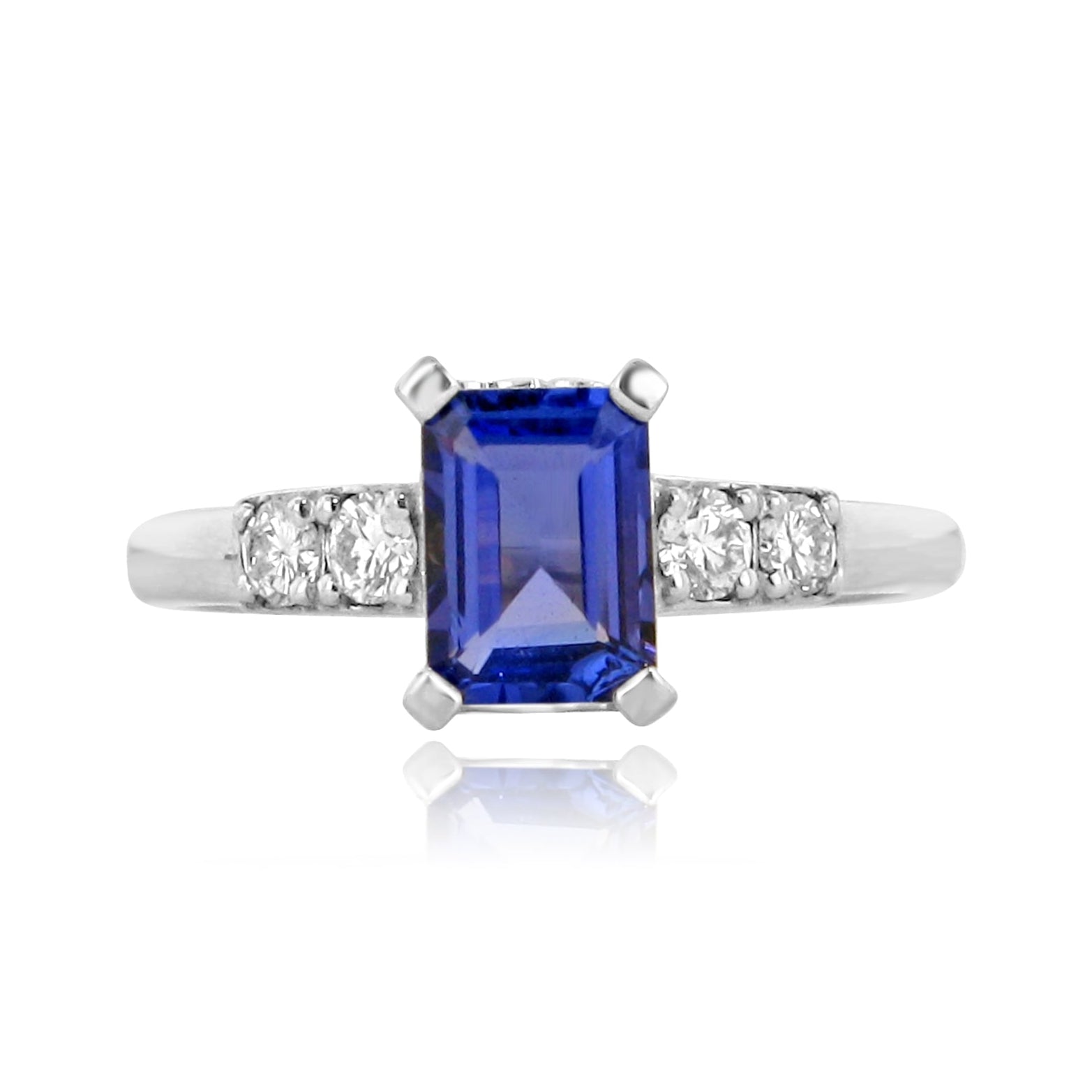 18ct White Gold 1.14ct Tanzanite and Diamond Ring