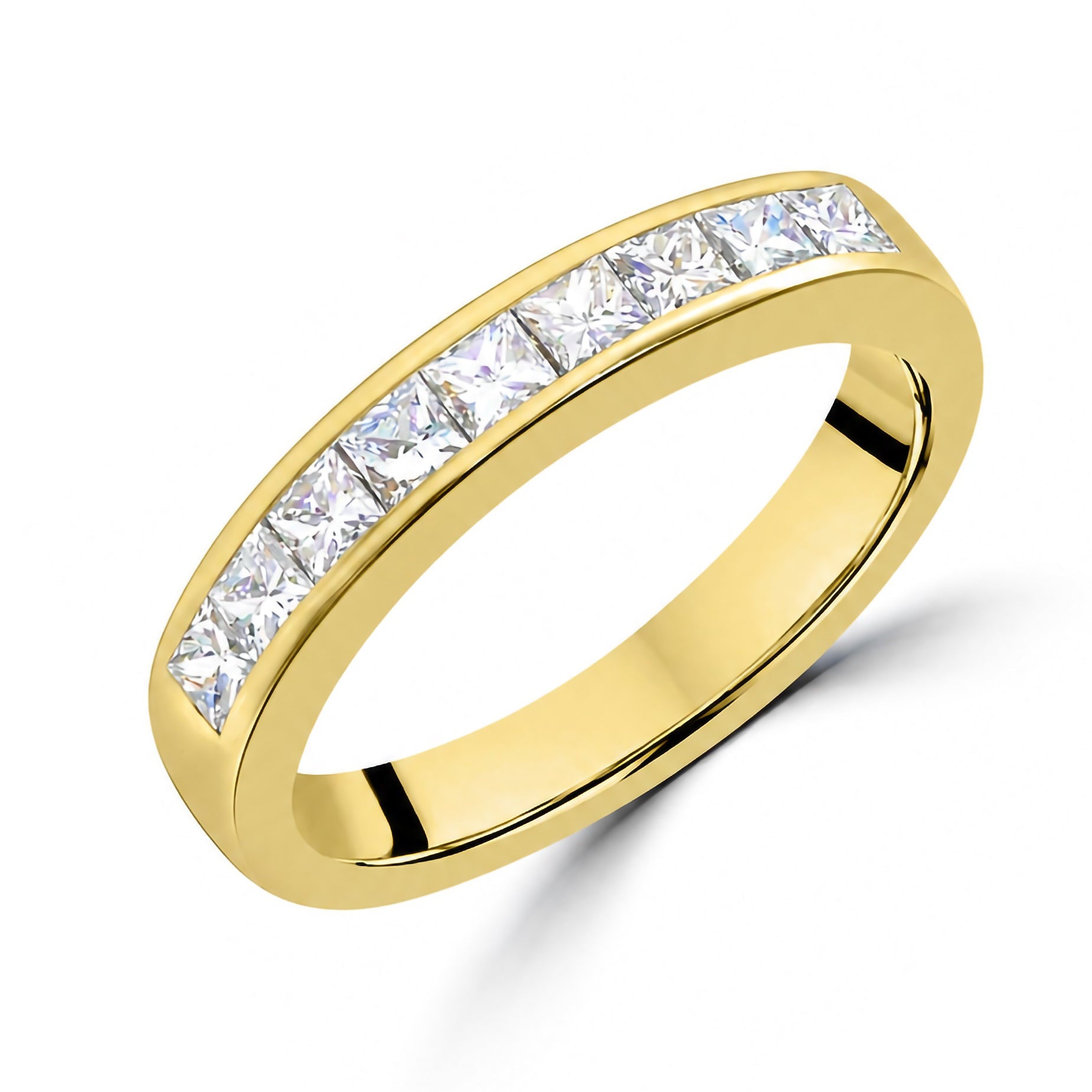 14ct Recycled Yellow Gold 0.68ct Princess Cut Diamond Pre-Owned  Ring