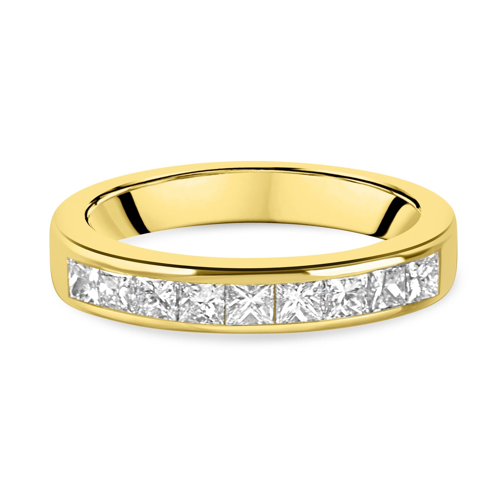 14ct Recycled Yellow Gold 0.68ct Princess Cut Diamond Pre-Owned  Ring