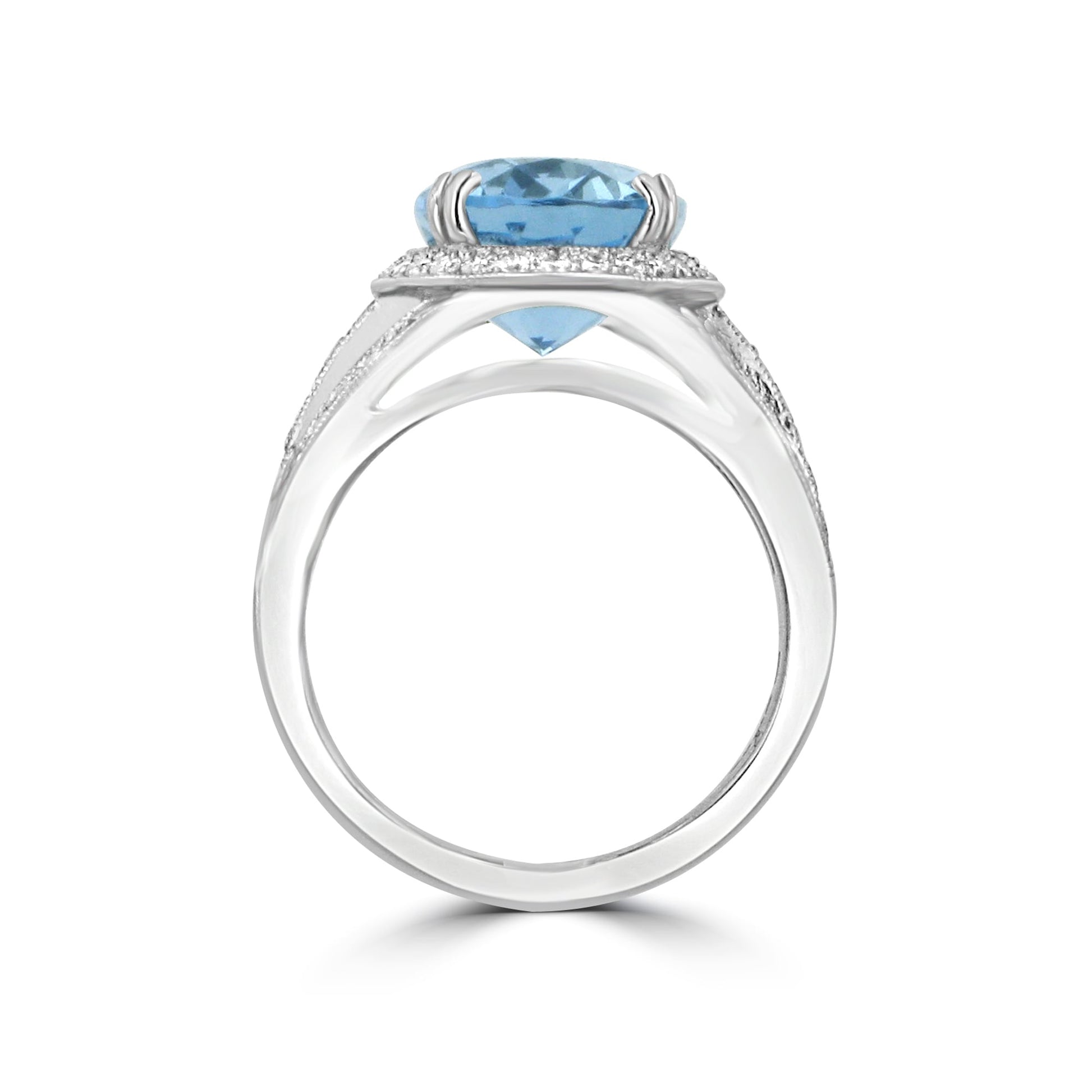 Aquamarine and Diamond 5.82ct Cluster Ring in 18ct White Gold