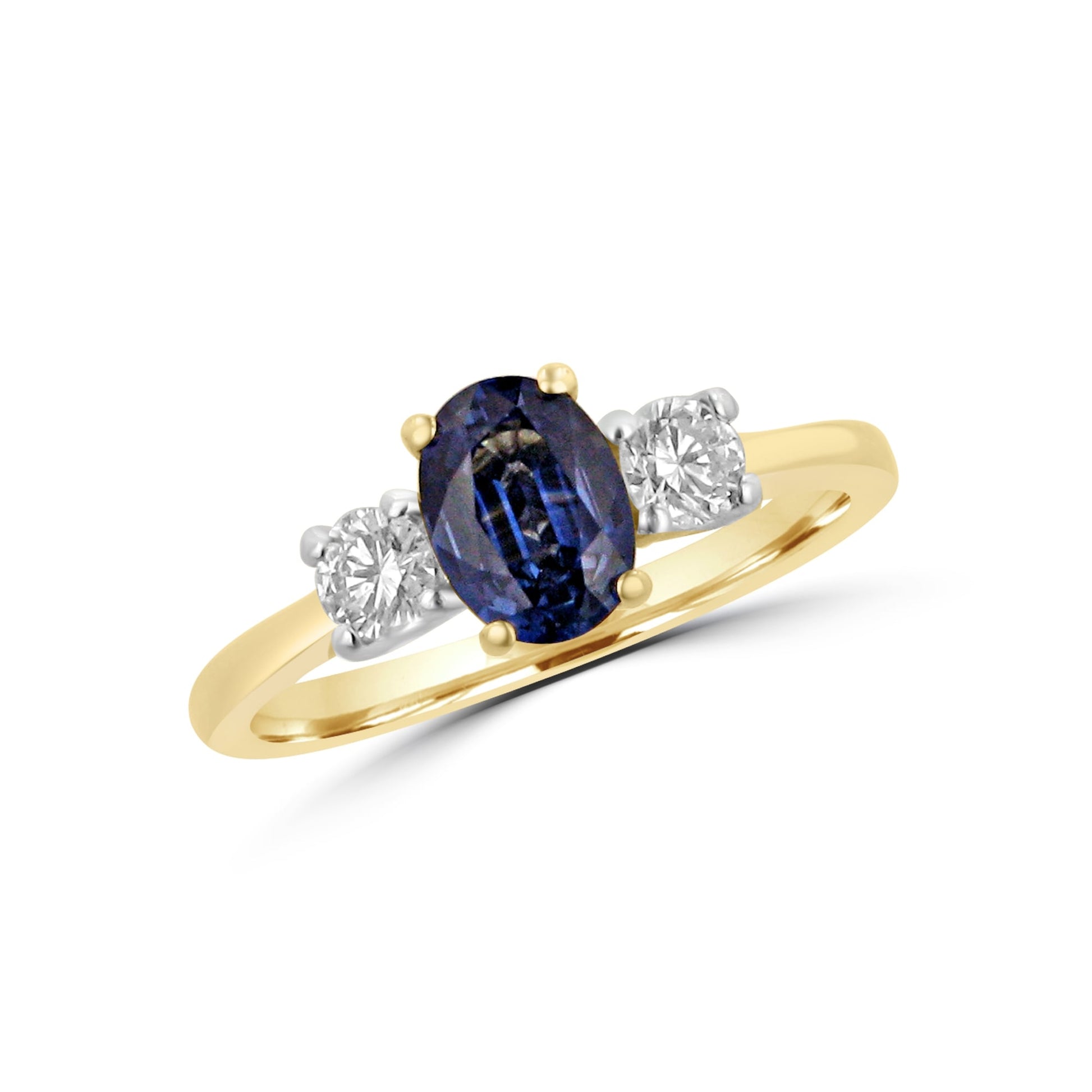 18ct Sapphire and Diamond Three Stone Ring