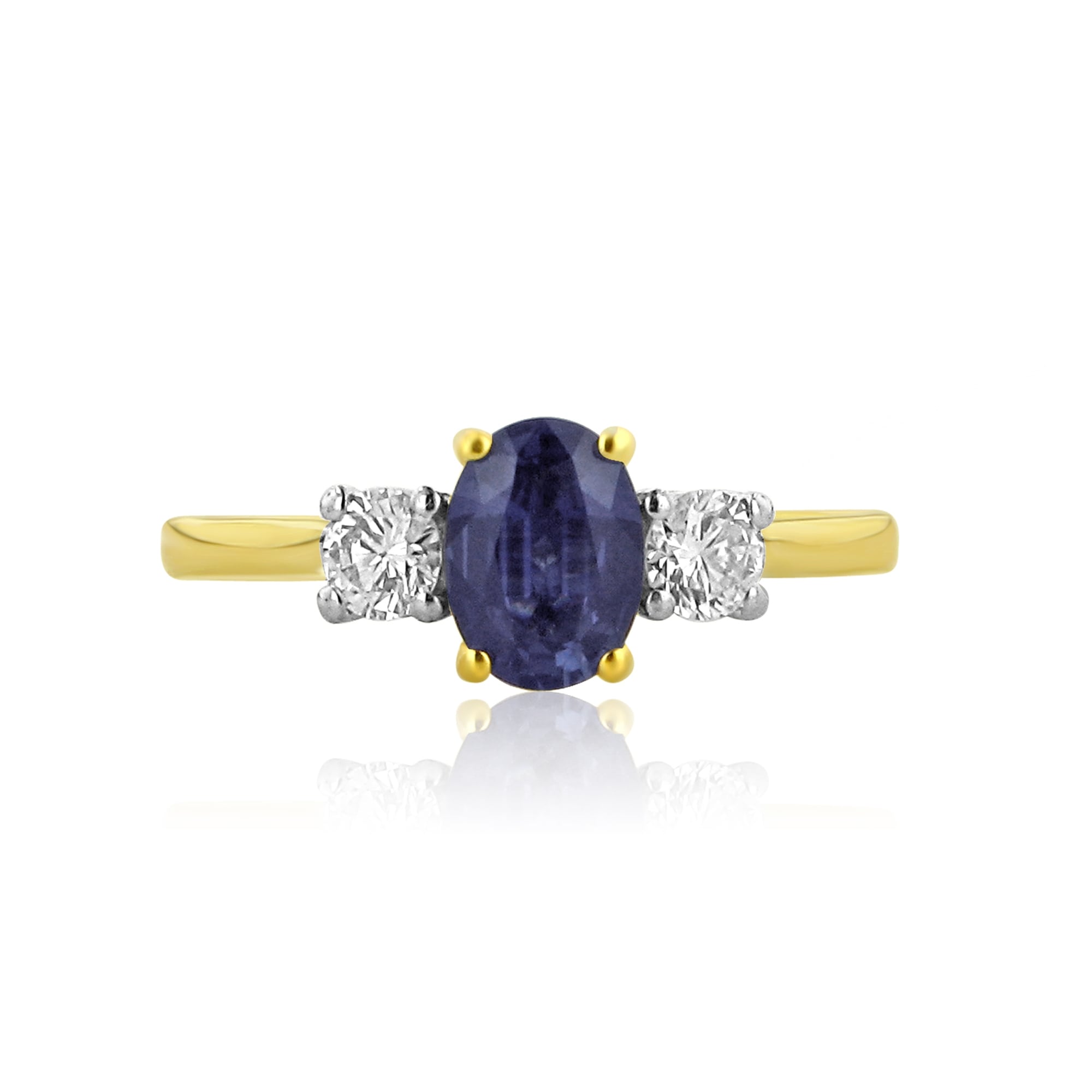 18ct Sapphire and Diamond Three Stone Ring