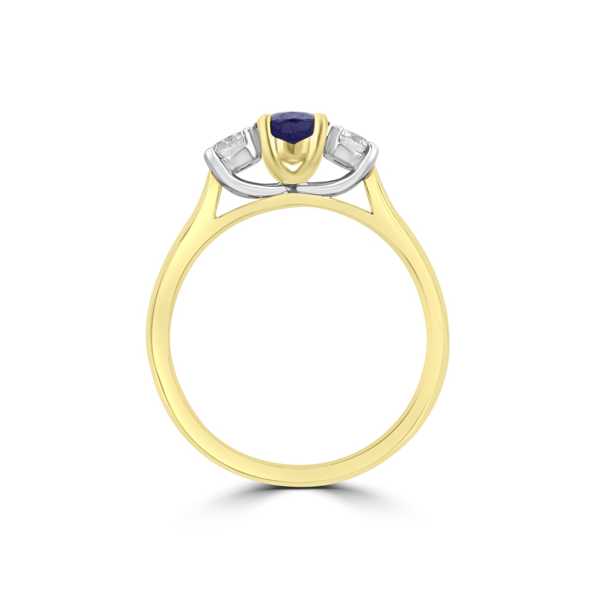 18ct Sapphire and Diamond Three Stone Ring