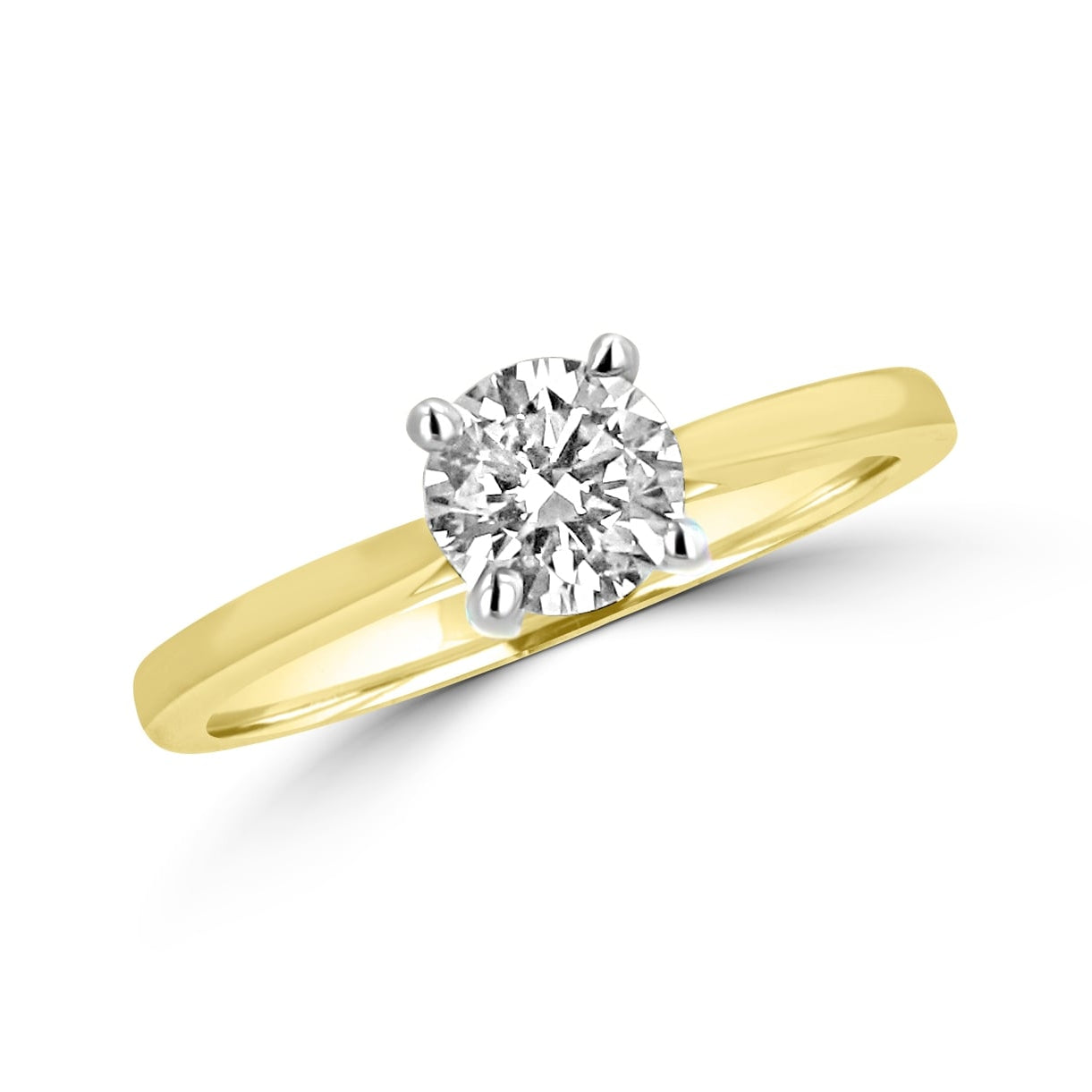 18ct Yellow Gold 0.50ct Round Diamond Solitaire Engagement Ring