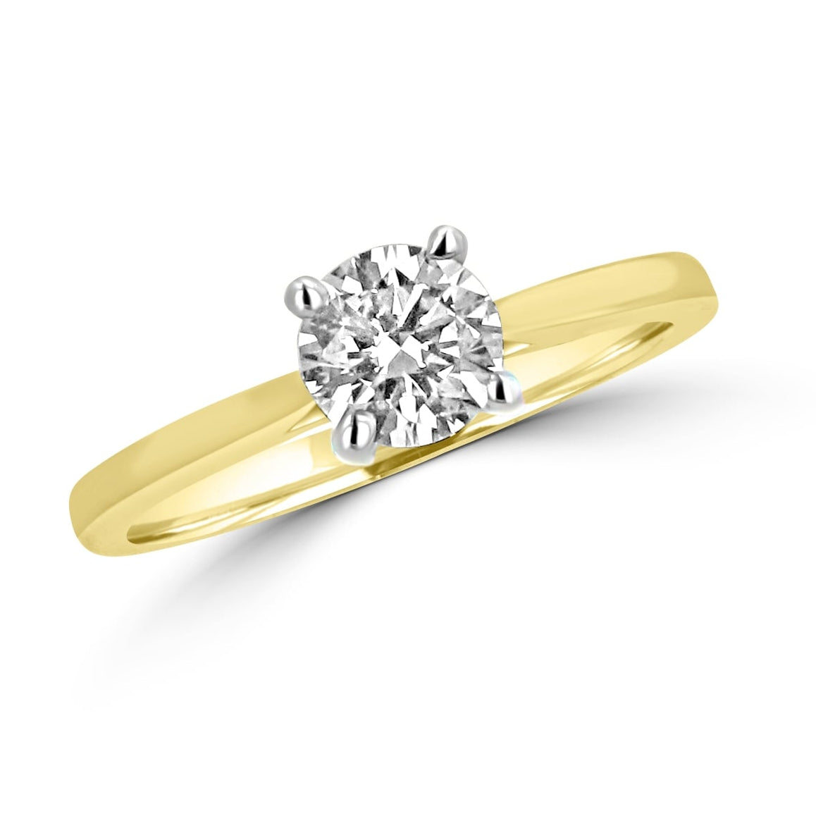 GIA Yellow Gold 0.70ct Round Diamond Solitaire Engagement Ring