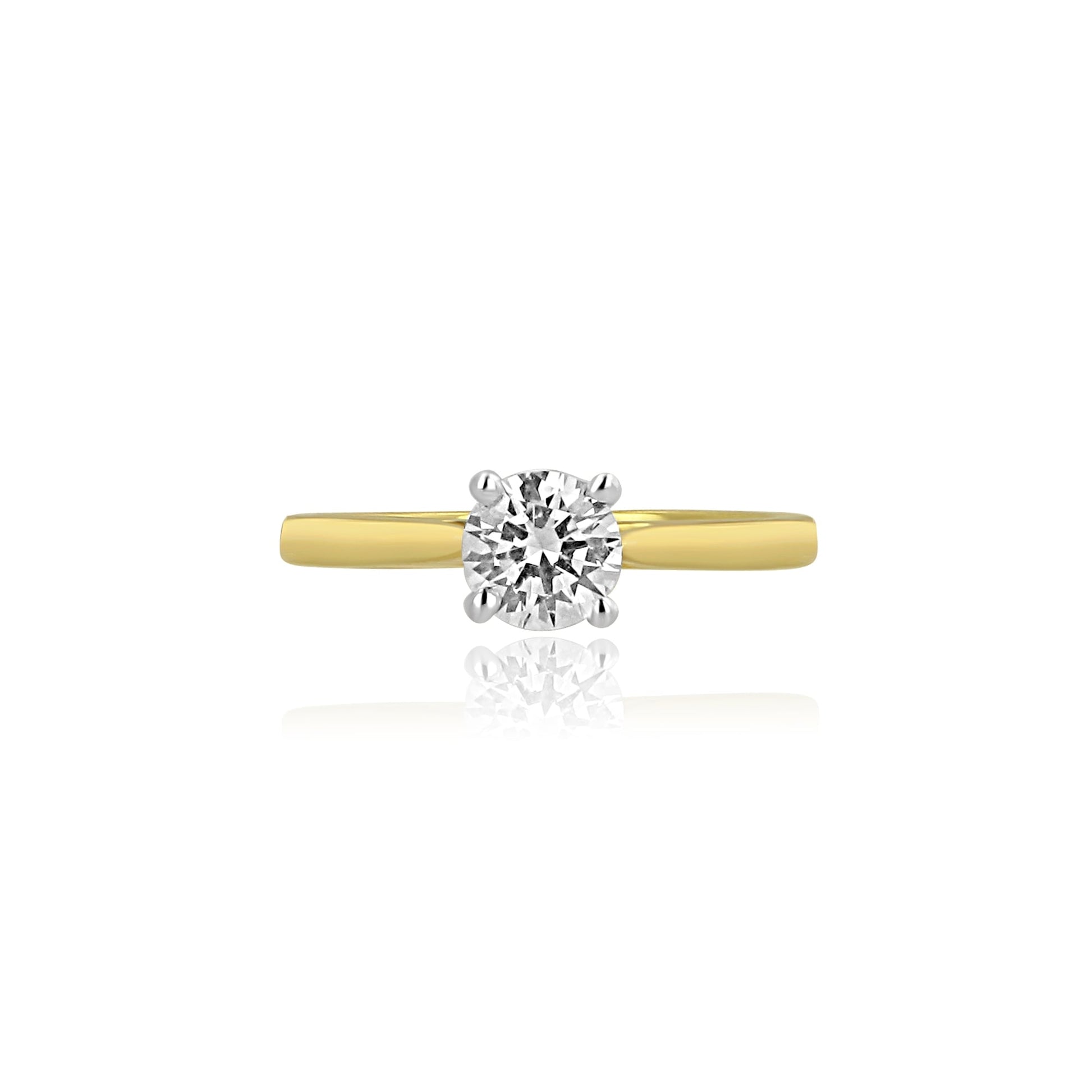 GIA Yellow Gold 0.70ct Round Diamond Solitaire Engagement Ring