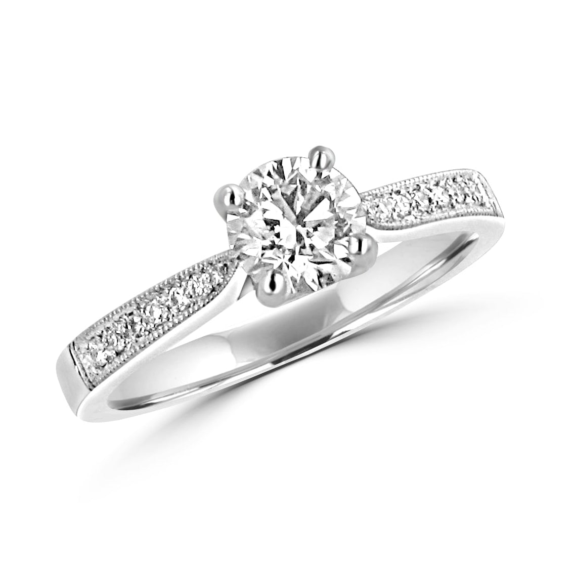 Platinum GIA Certified 0.64ct Round Diamond Engagement Ring
