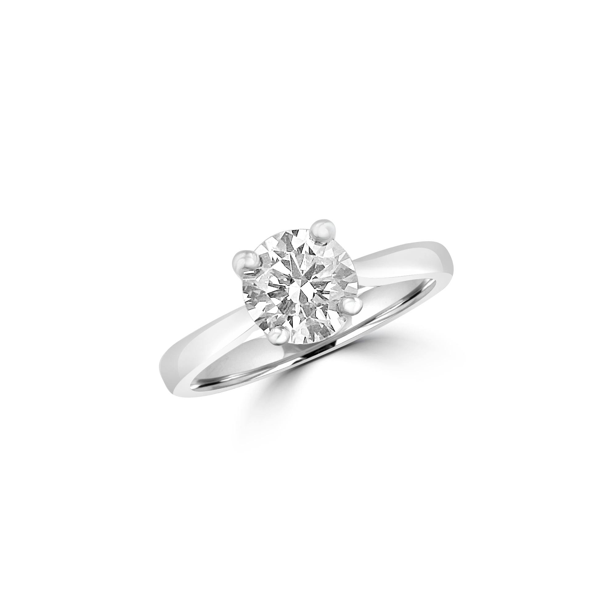 GIA Certified 1.28ct Round Diamond Platinum Solitaire Engagement Ring