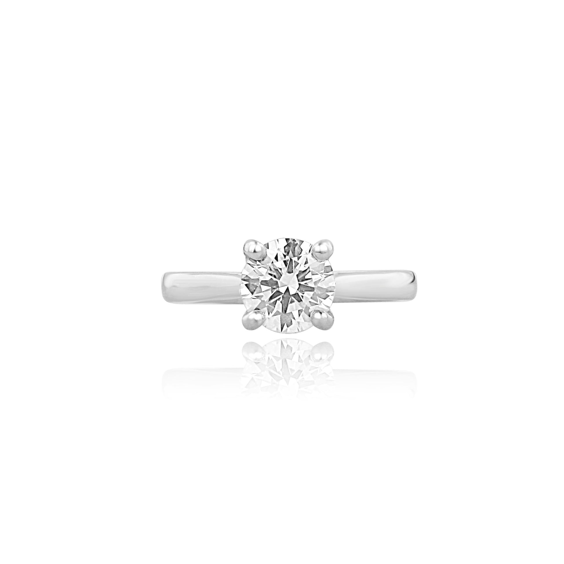 GIA Certified 1.28ct Round Diamond Platinum Solitaire Engagement Ring