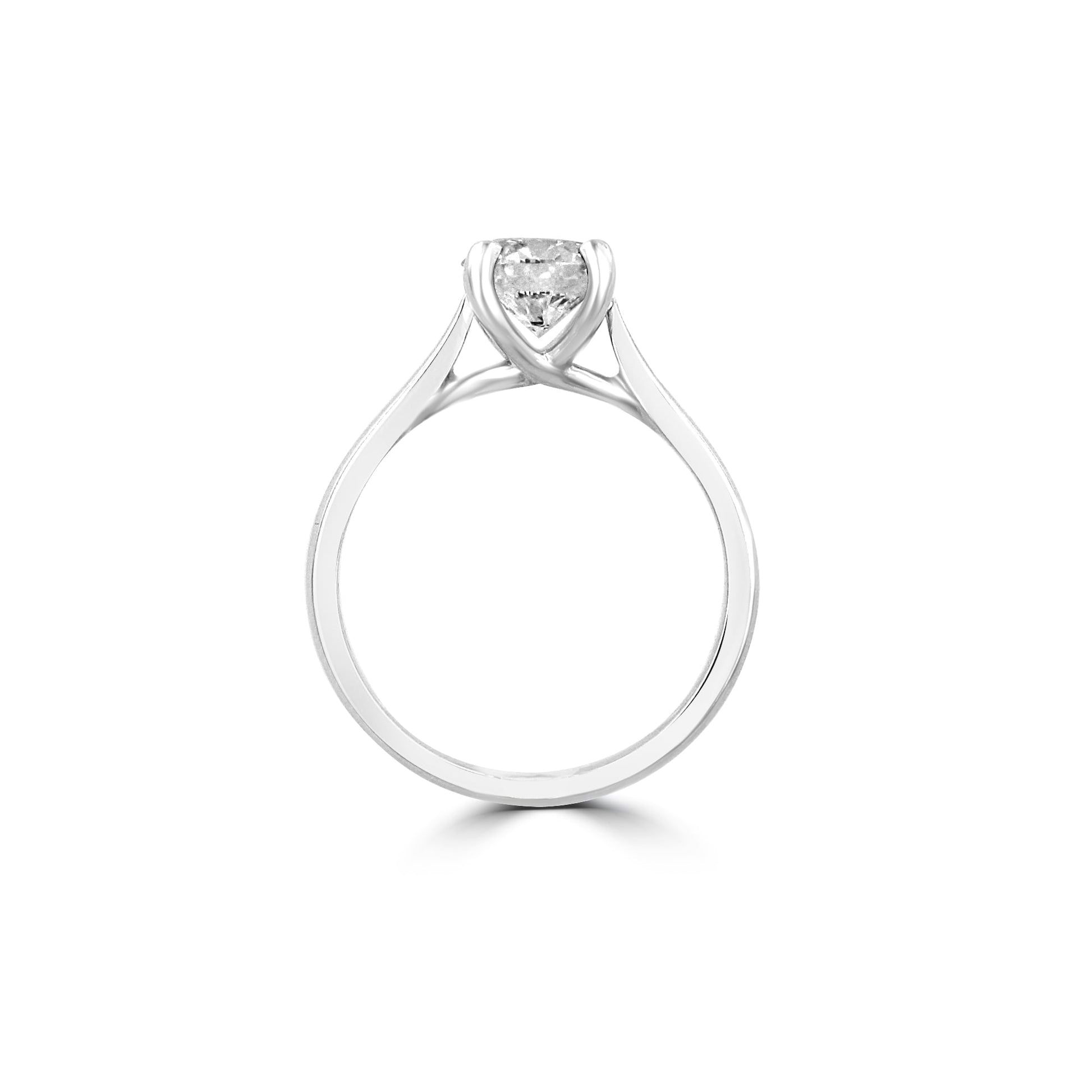 GIA Certified 1.28ct Round Diamond Platinum Solitaire Engagement Ring