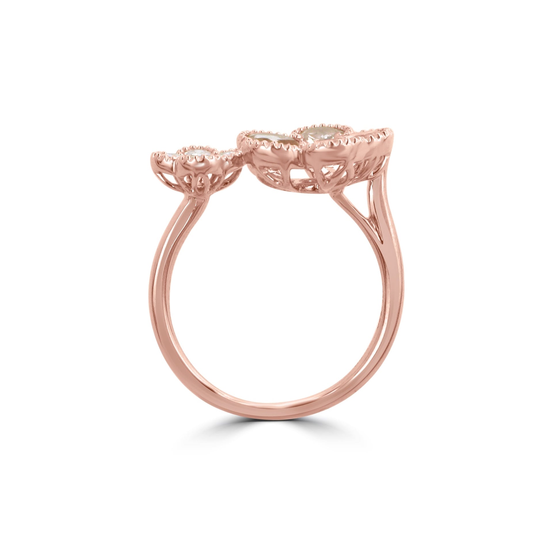 Rose Gold Morganite and Diamond Flower Ring