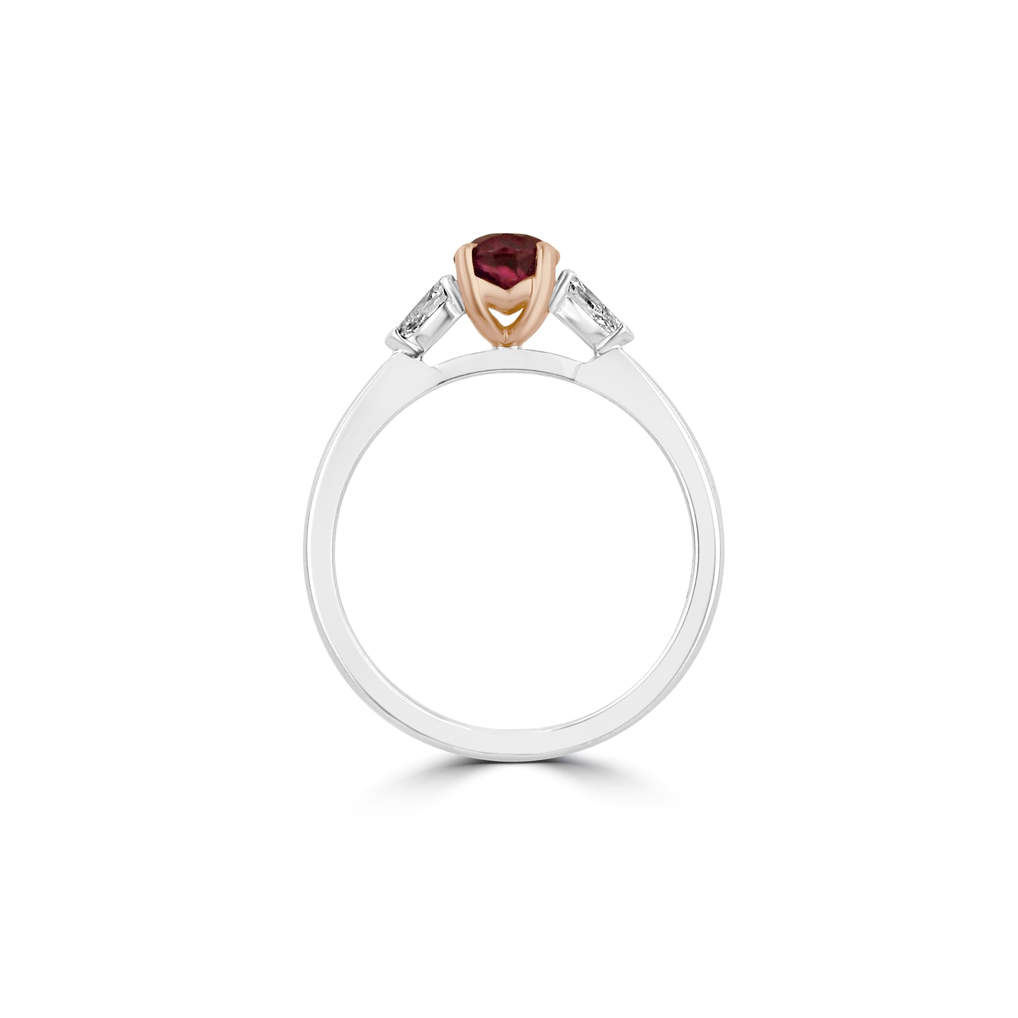 Platinum and Rose Gold Ruby and Diamond Ring