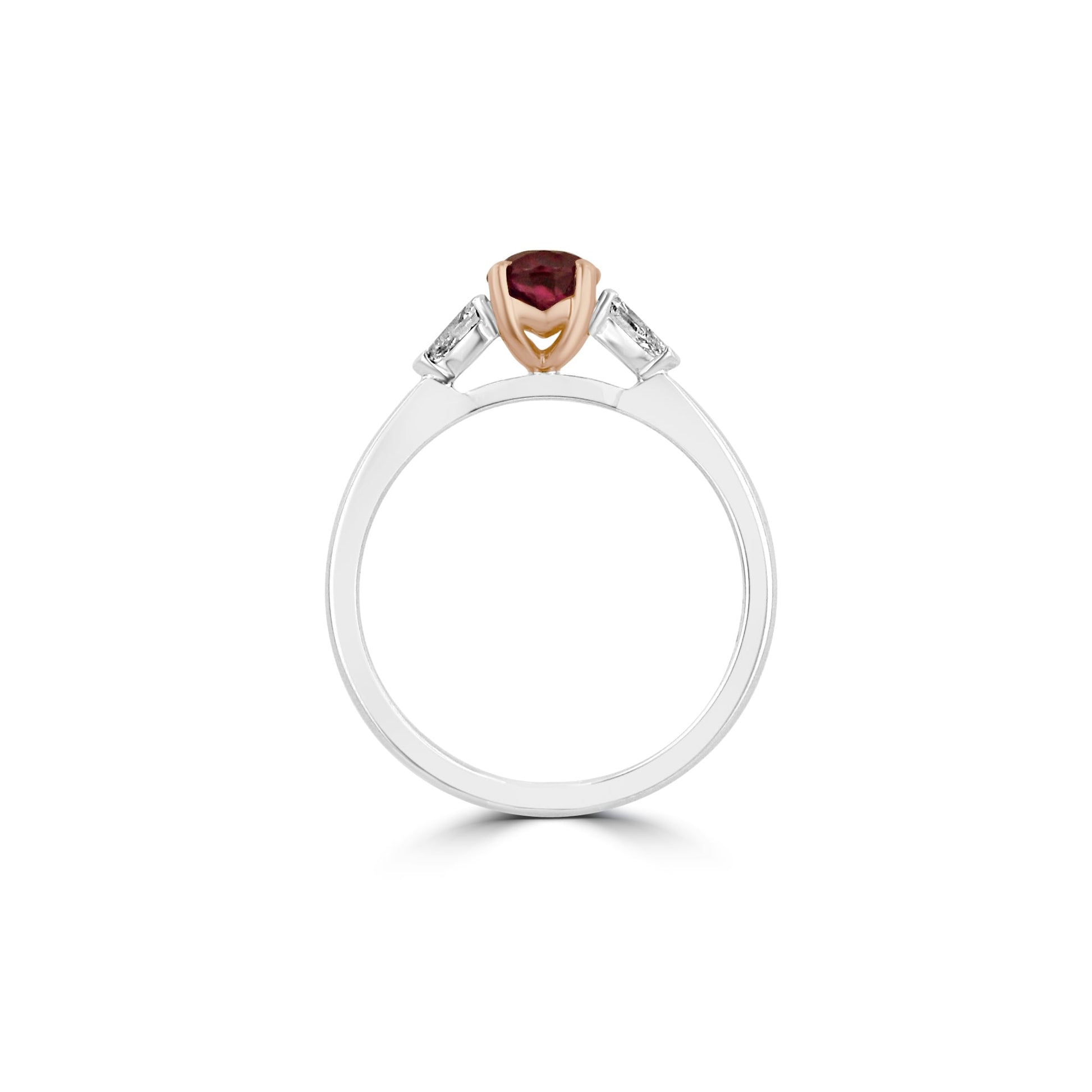Platinum and Rose Gold Ruby and Diamond Ring