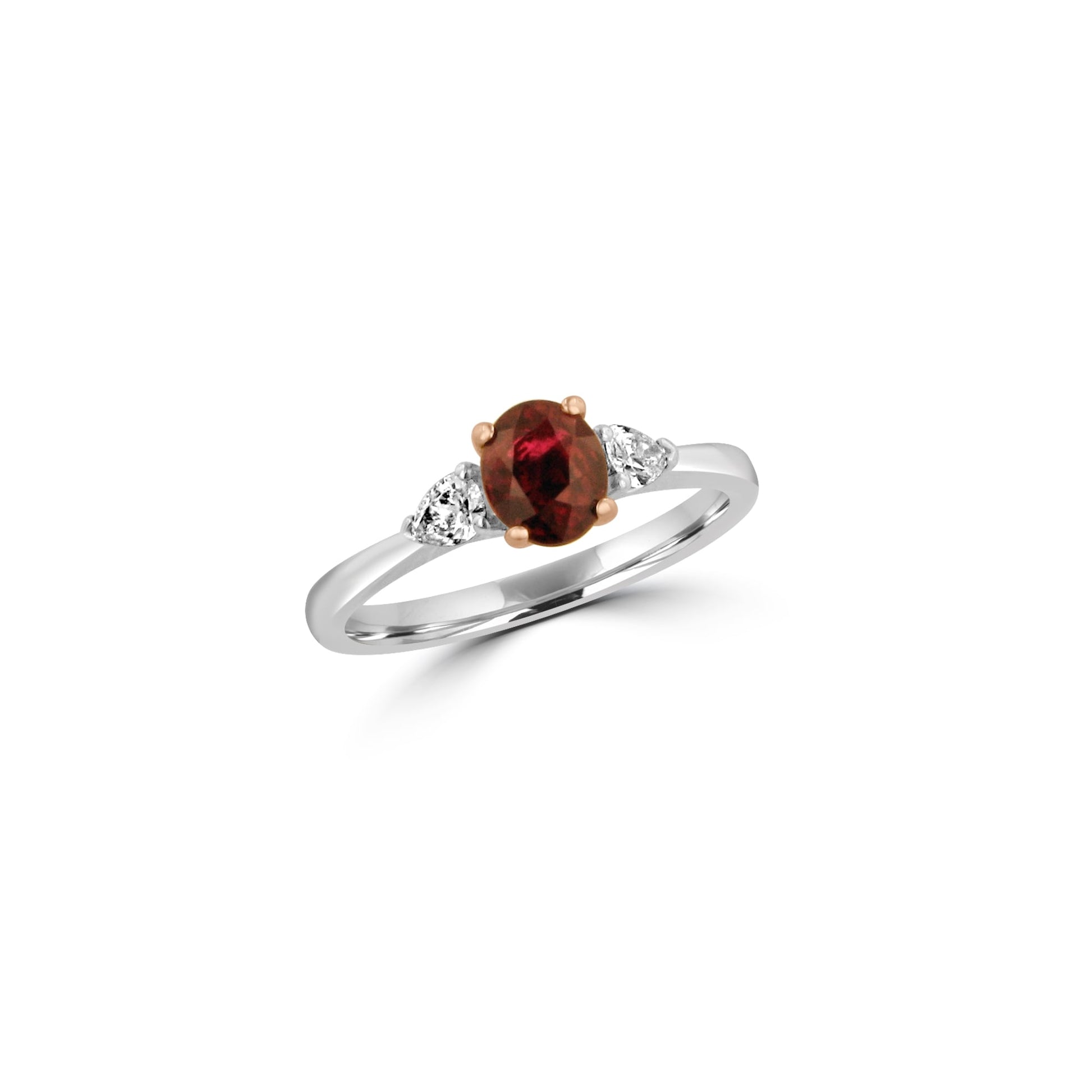 Platinum and Rose Gold Ruby and Diamond Ring