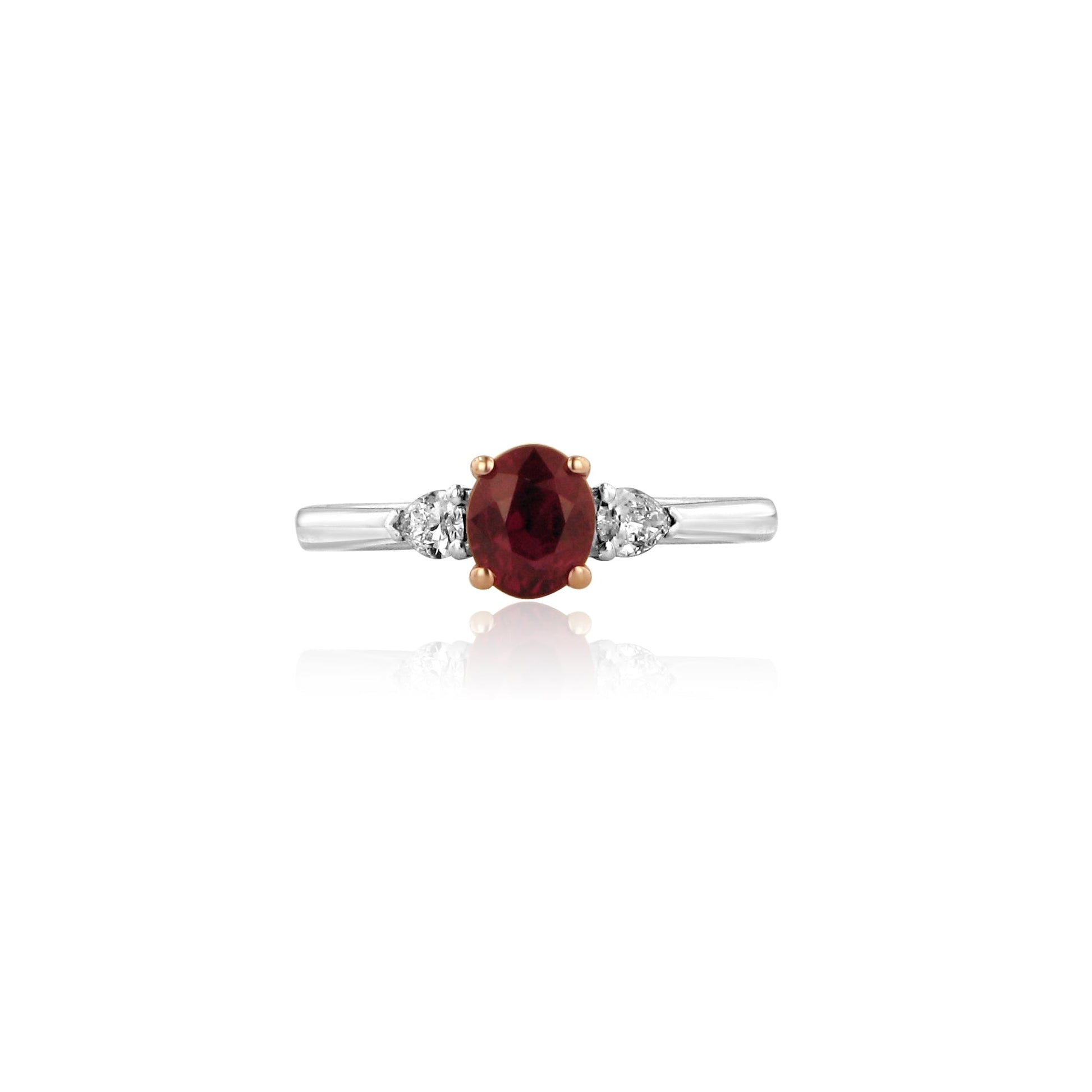 Platinum and Rose Gold Ruby and Diamond Ring