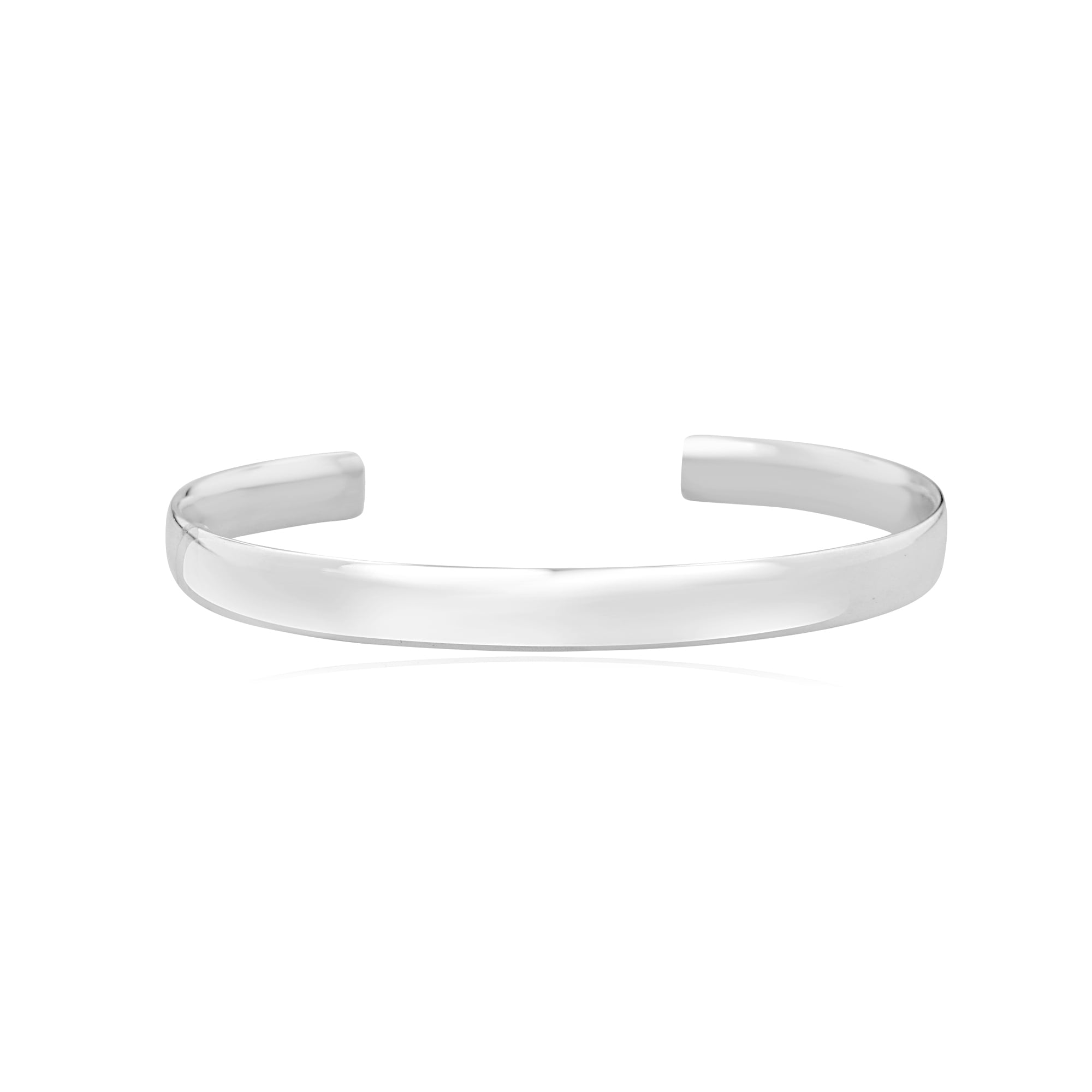 Silver 7mm Wide Handmade Torque Cuff Bangle