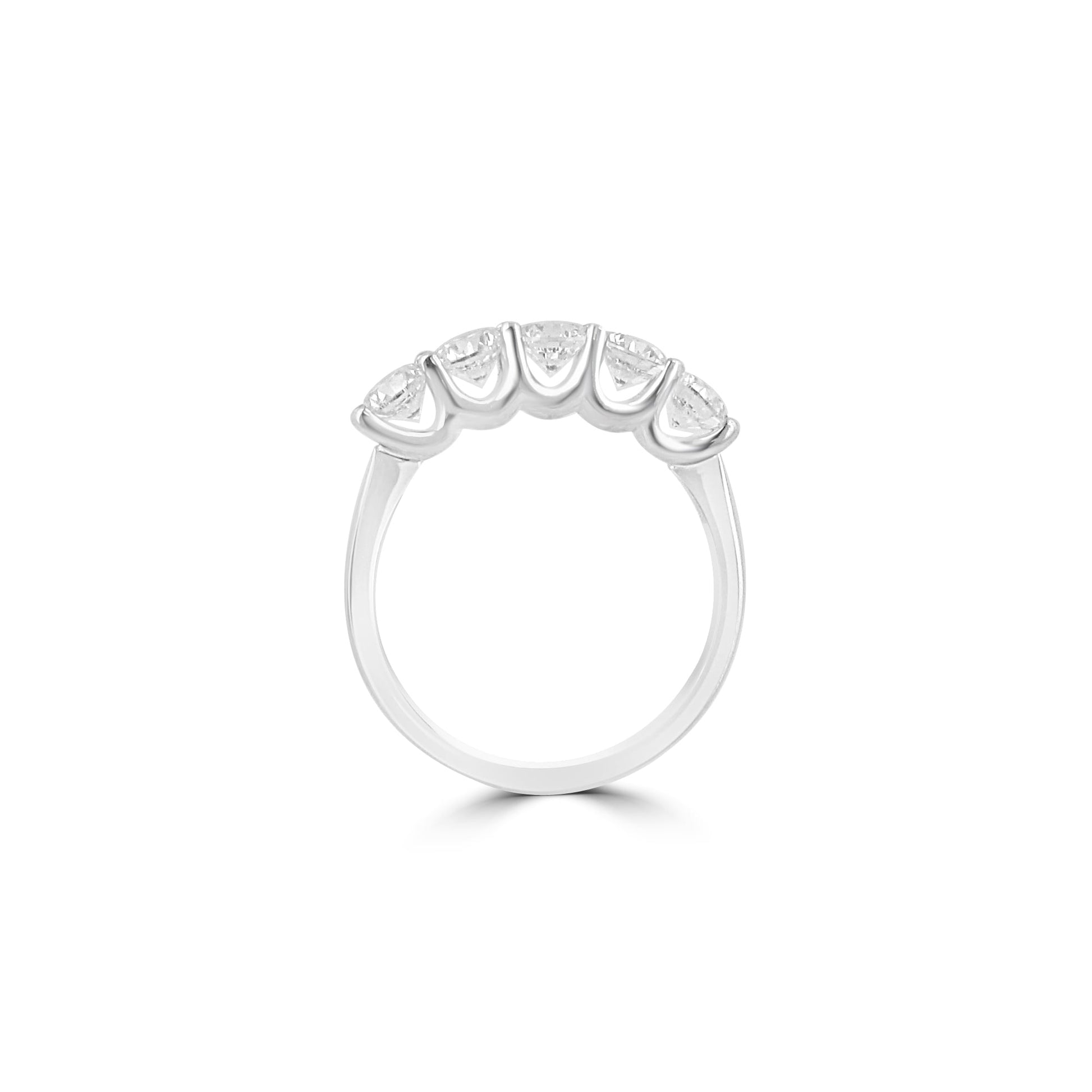 18ct White Gold Five Stone Round Diamond Ring 1.18ct