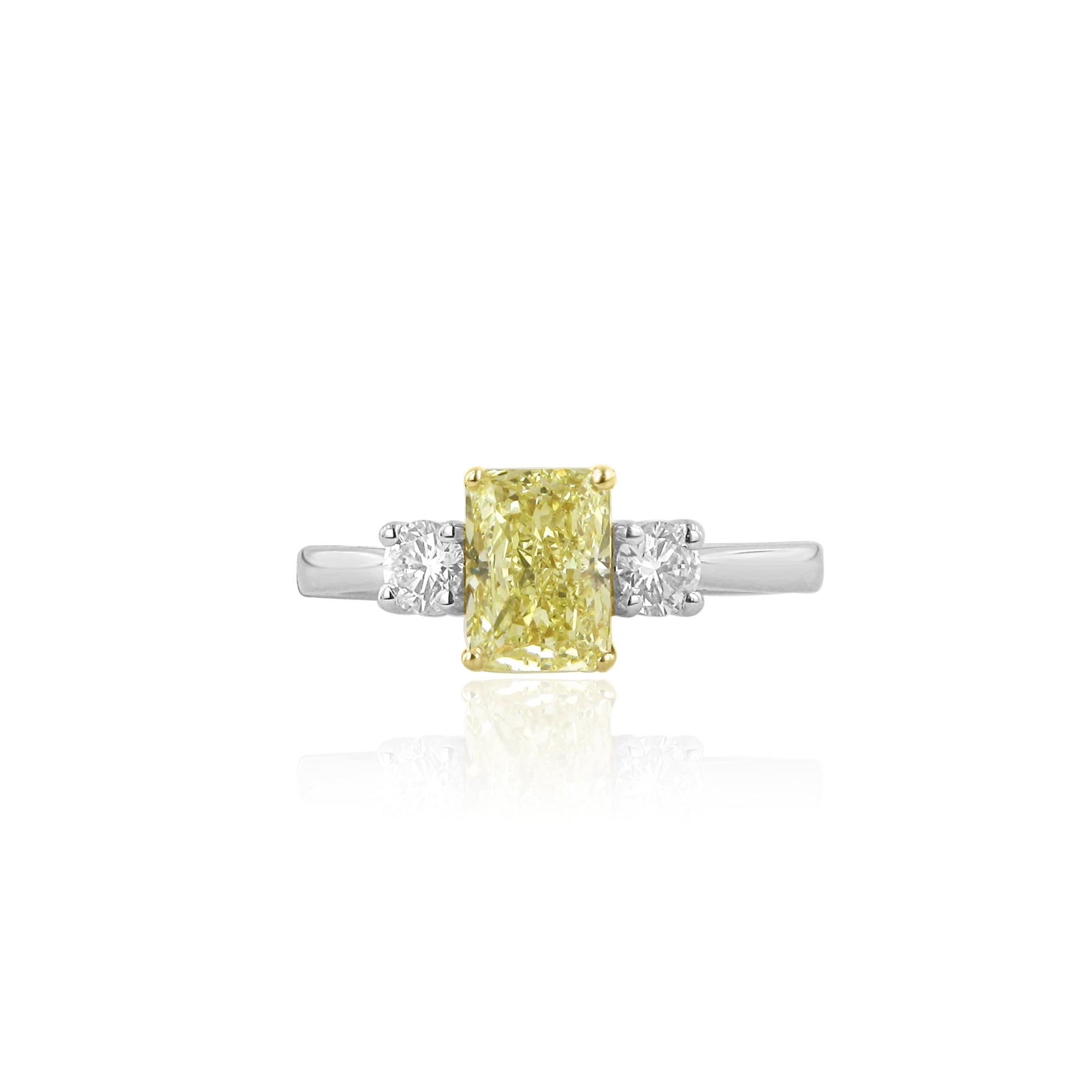 1.21ct Yellow Diamond Three Stone Ring