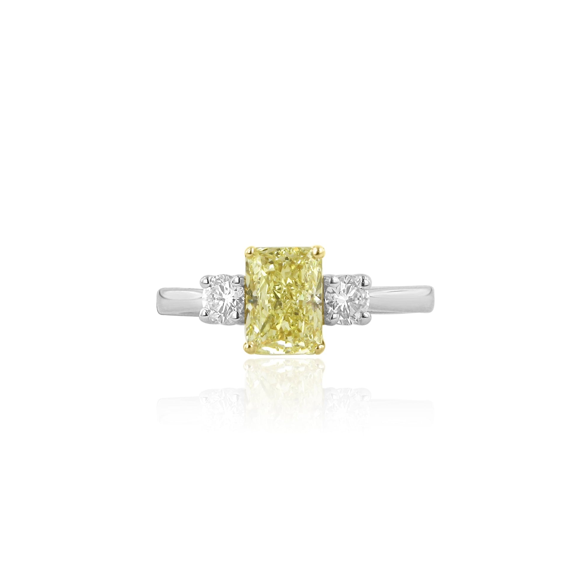 1.21ct Yellow Diamond Three Stone Ring