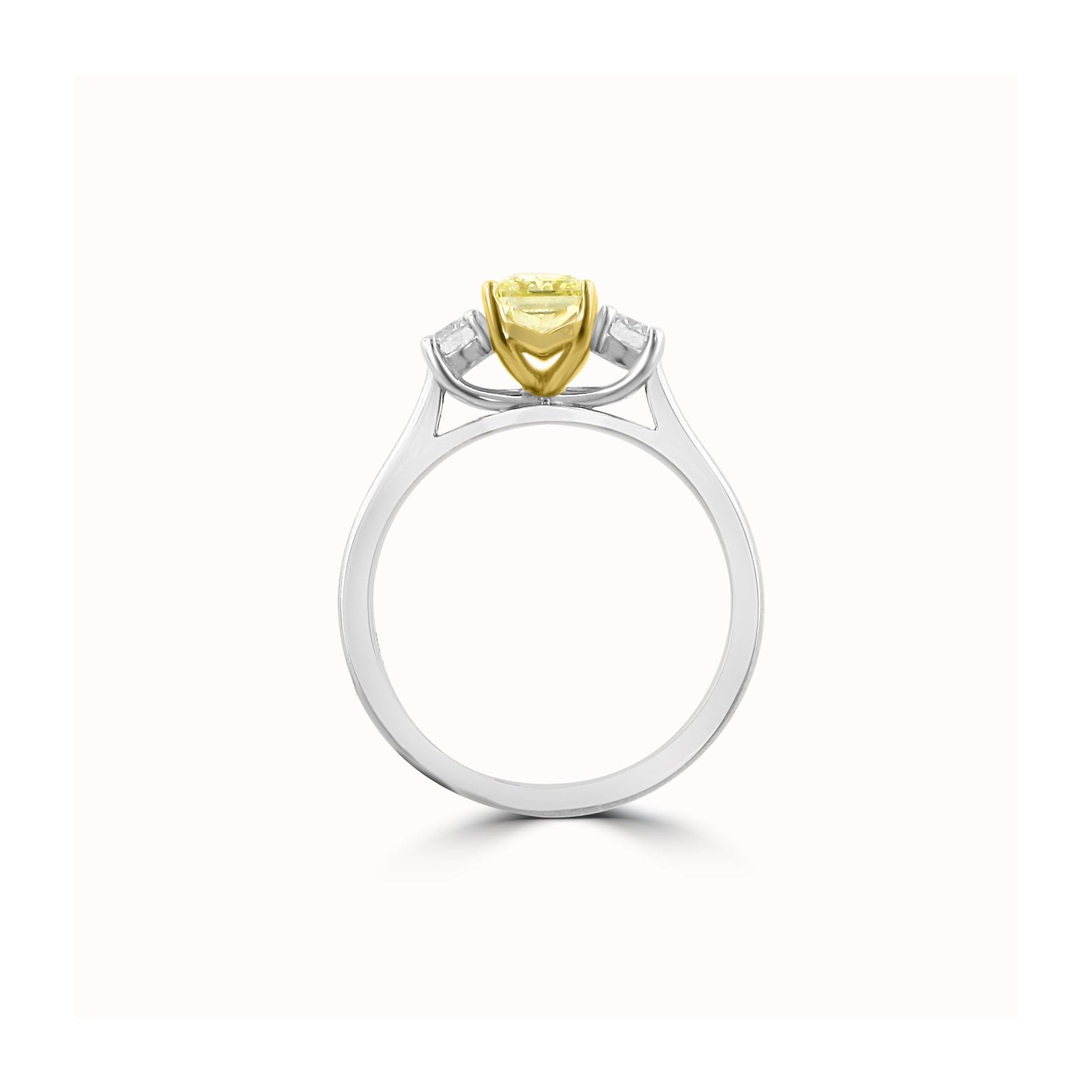 1.21ct Yellow Diamond Three Stone Ring