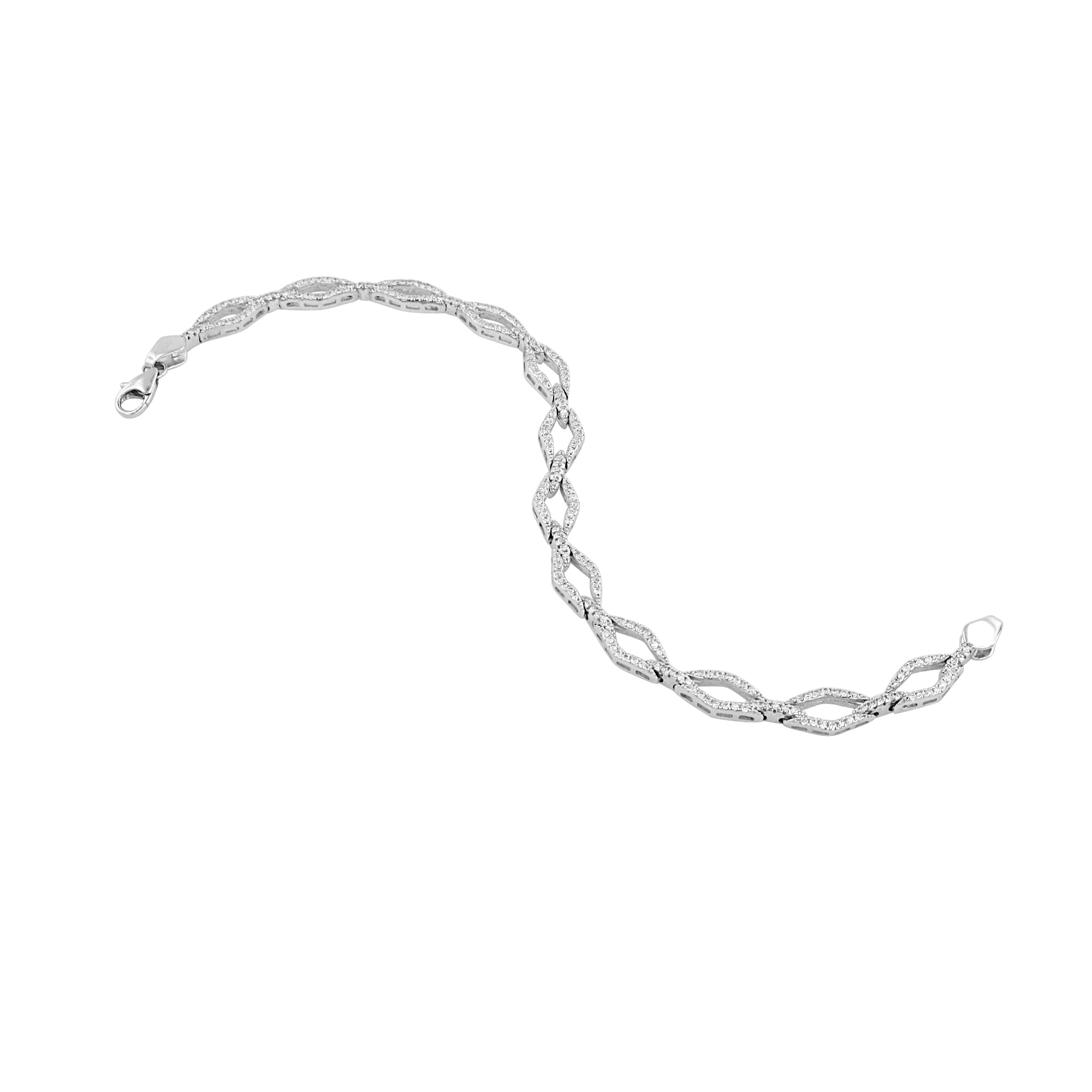 18ct White Gold Fancy Diamond Bracelet 1.19ct Total