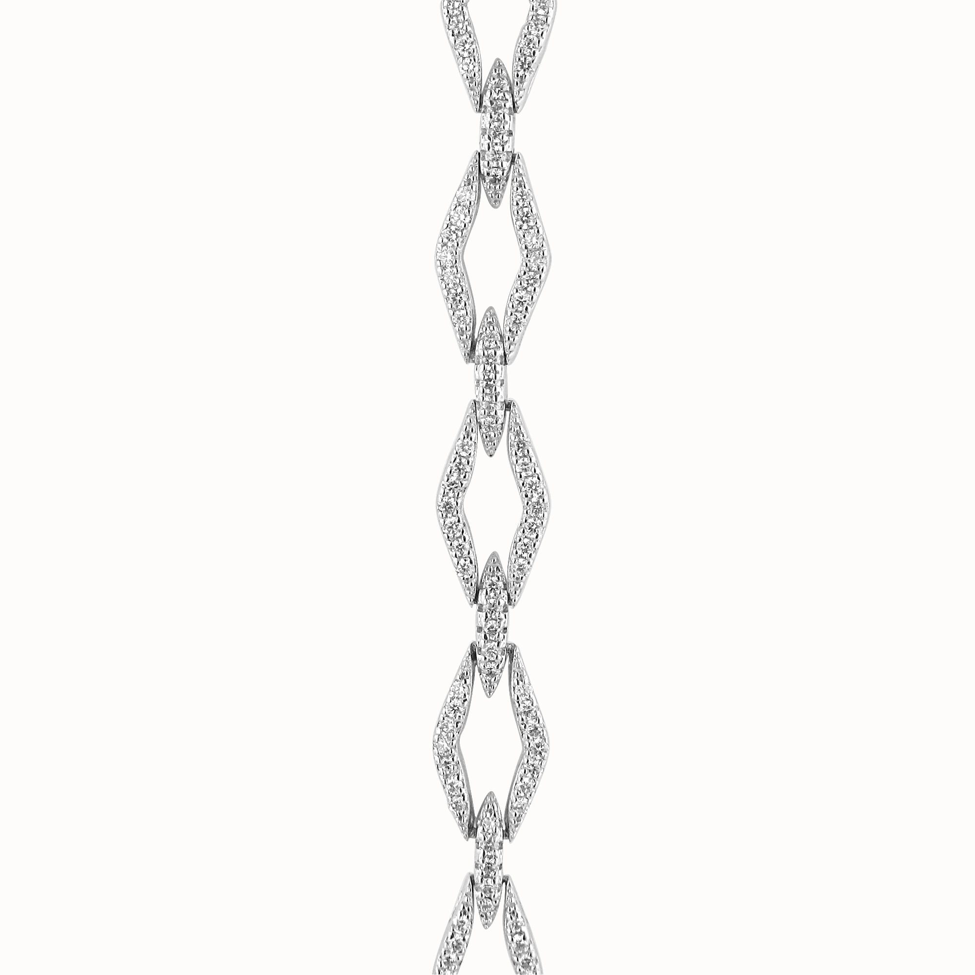 18ct White Gold Fancy Diamond Bracelet 1.19ct Total