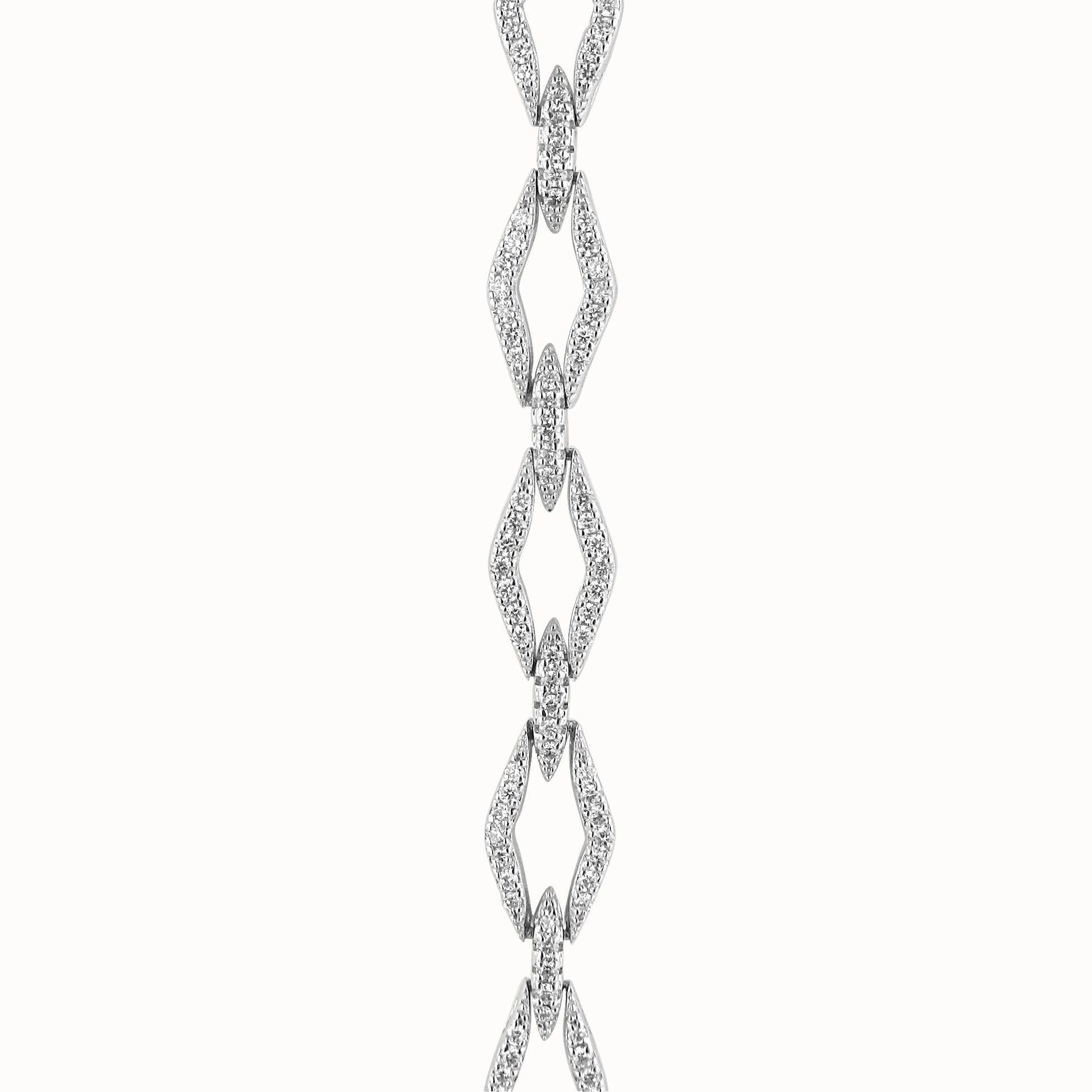 18ct White Gold Fancy Diamond Bracelet 1.19ct Total