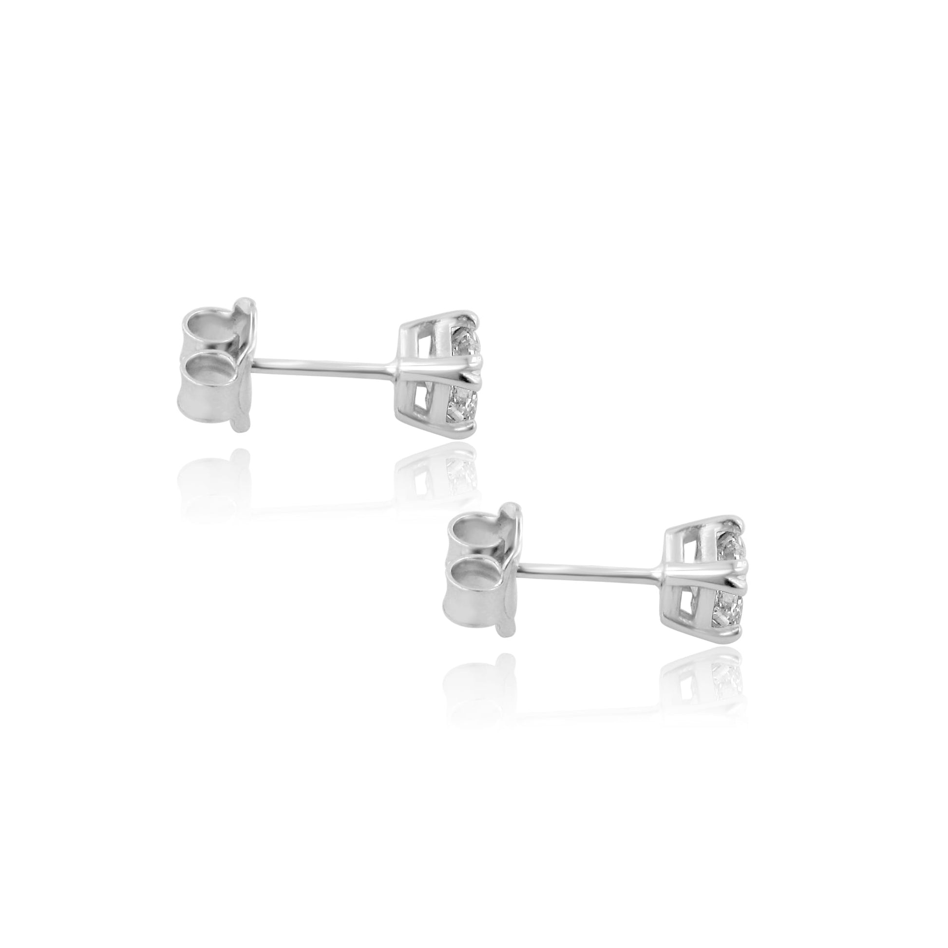 One Carat Asscher Cut Diamond Stud Earrings