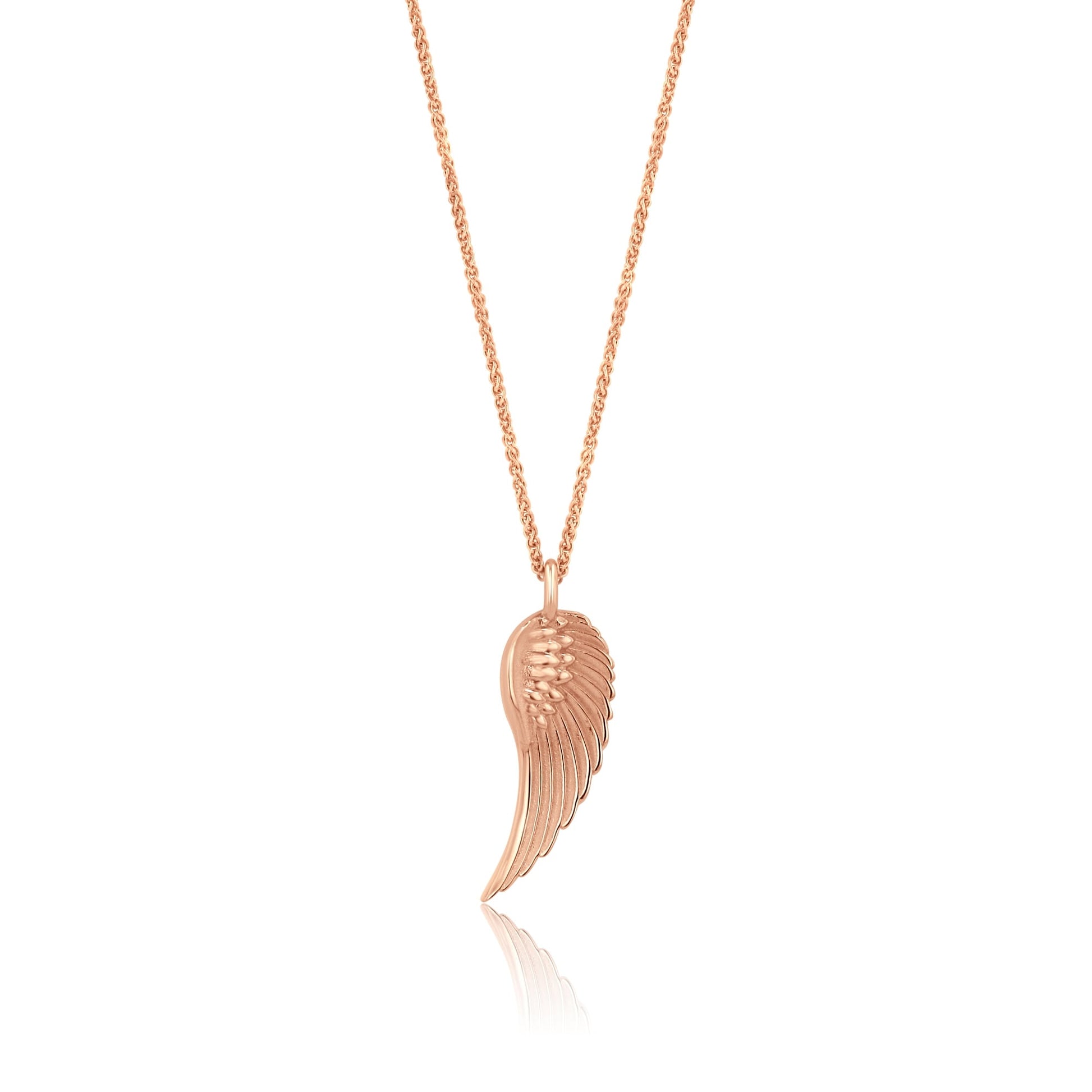 Unique Feather Wing Necklace in Rose Gold