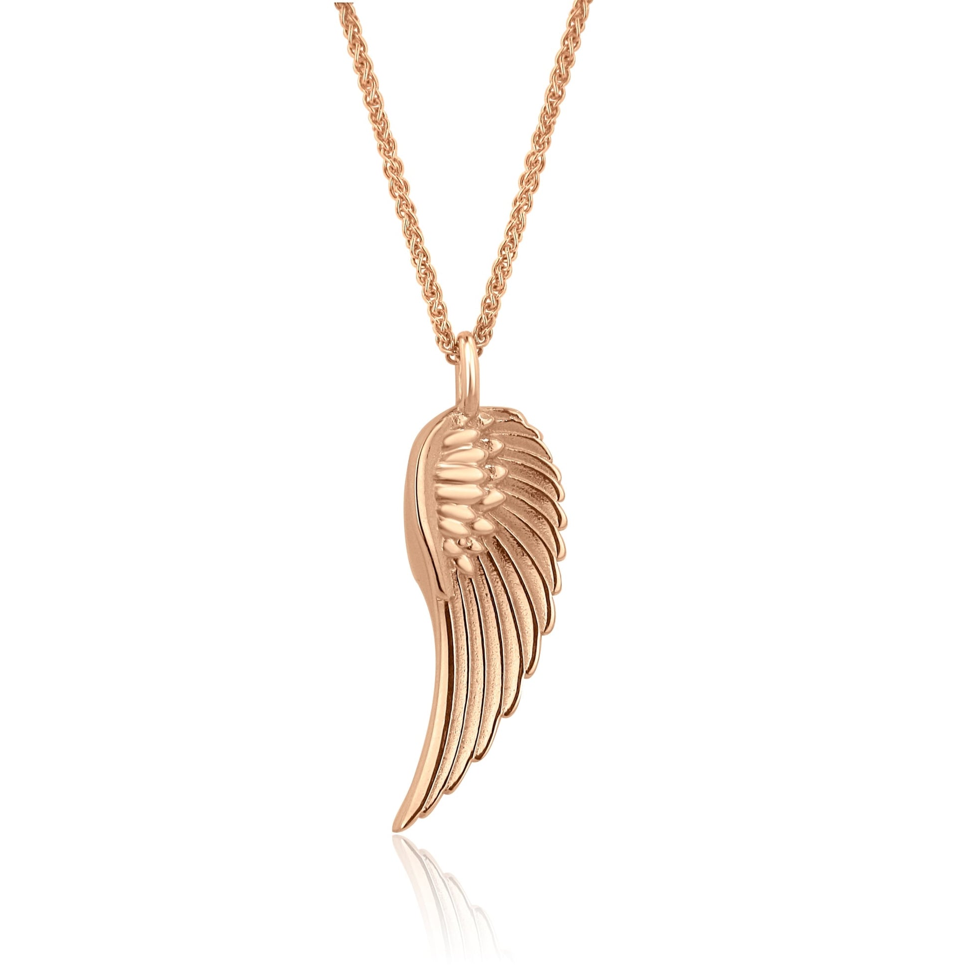 Unique Feather Wing Necklace in Rose Gold