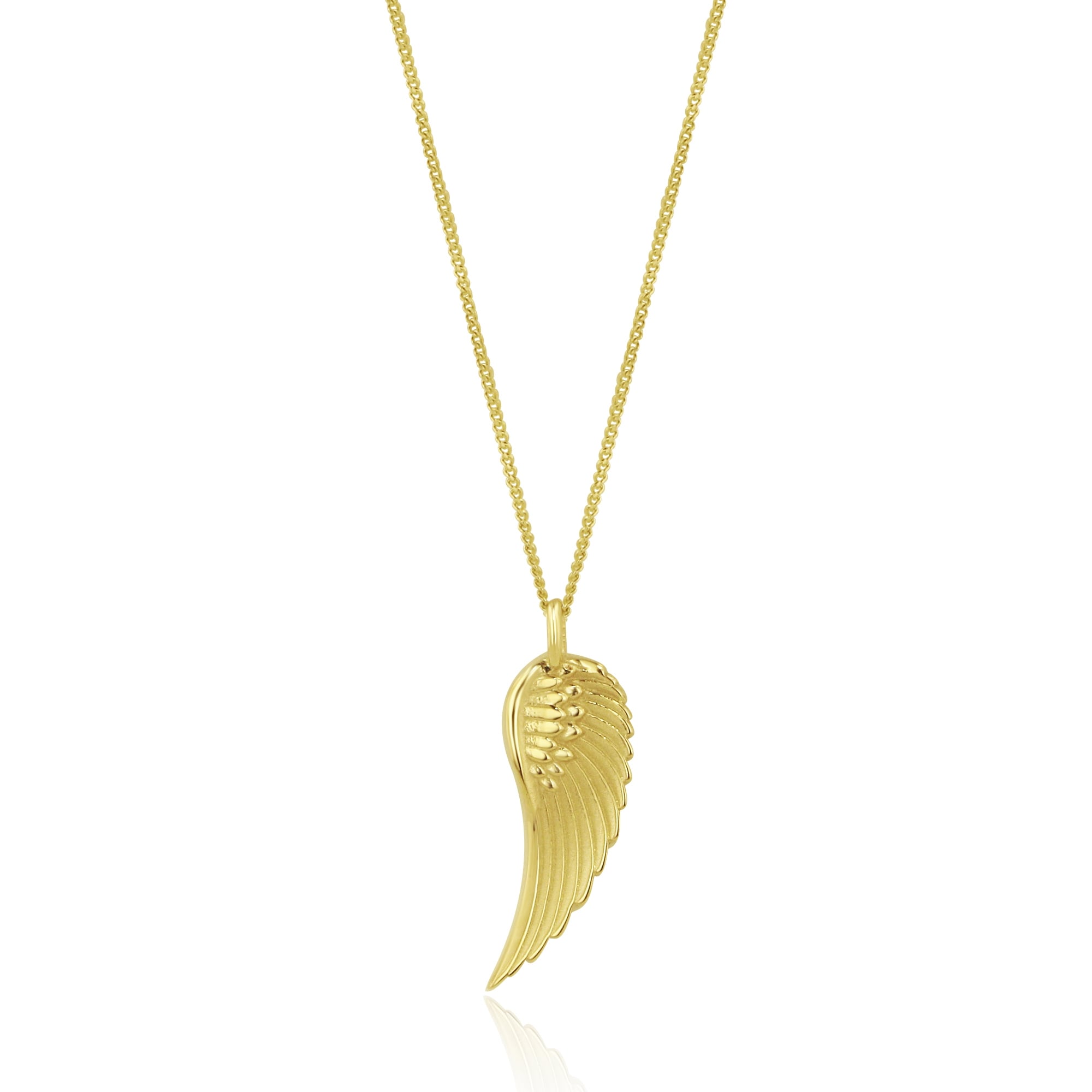 Unique Feather Wing Necklace in Yellow Gold