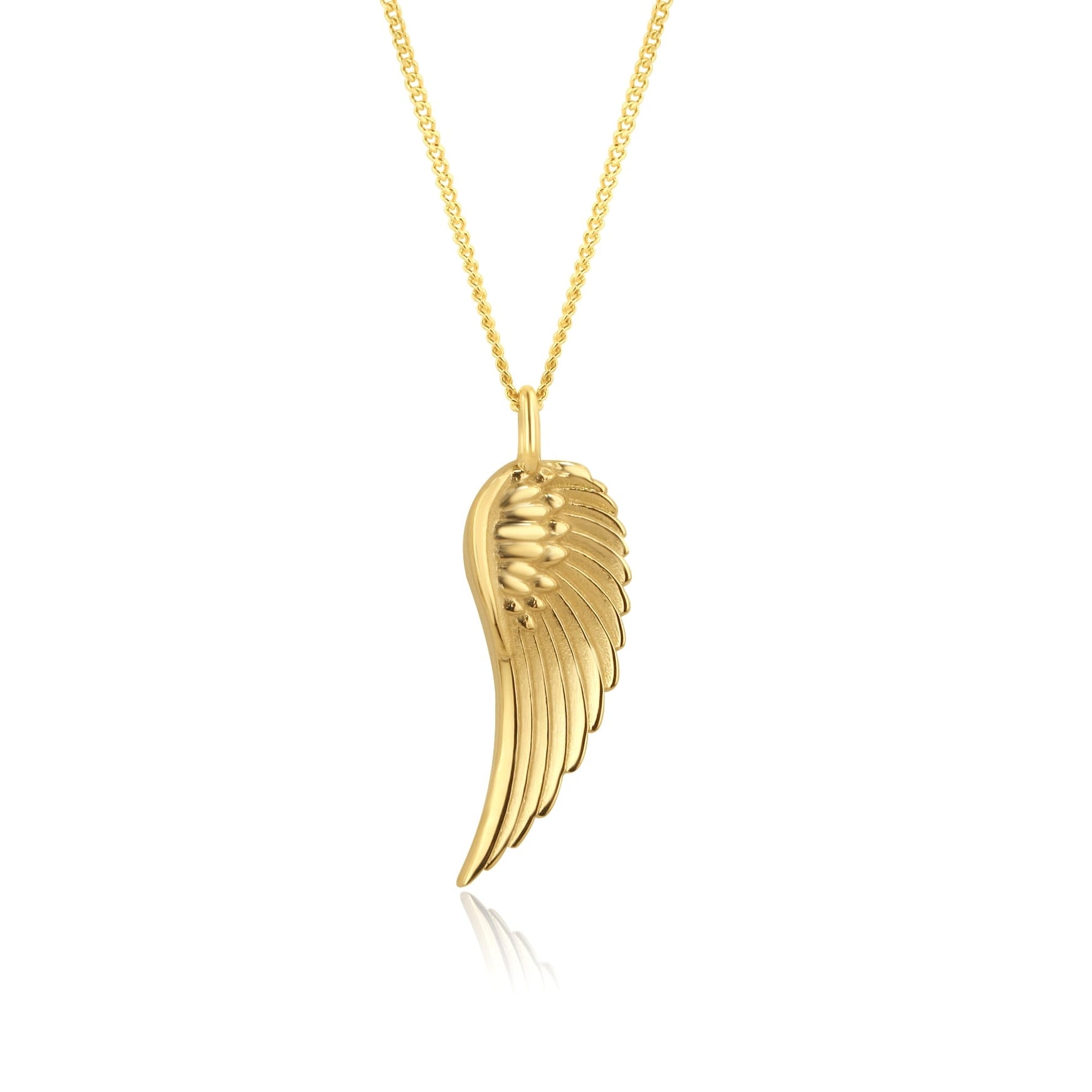 Unique Feather Wing Necklace in Yellow Gold
