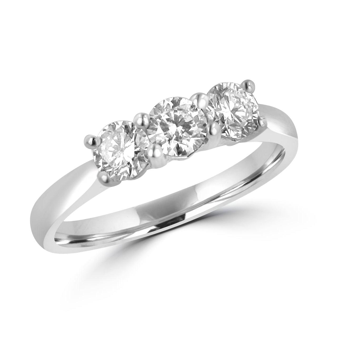Platinum Three Stone Diamond Trilogy Ring 0.75ct