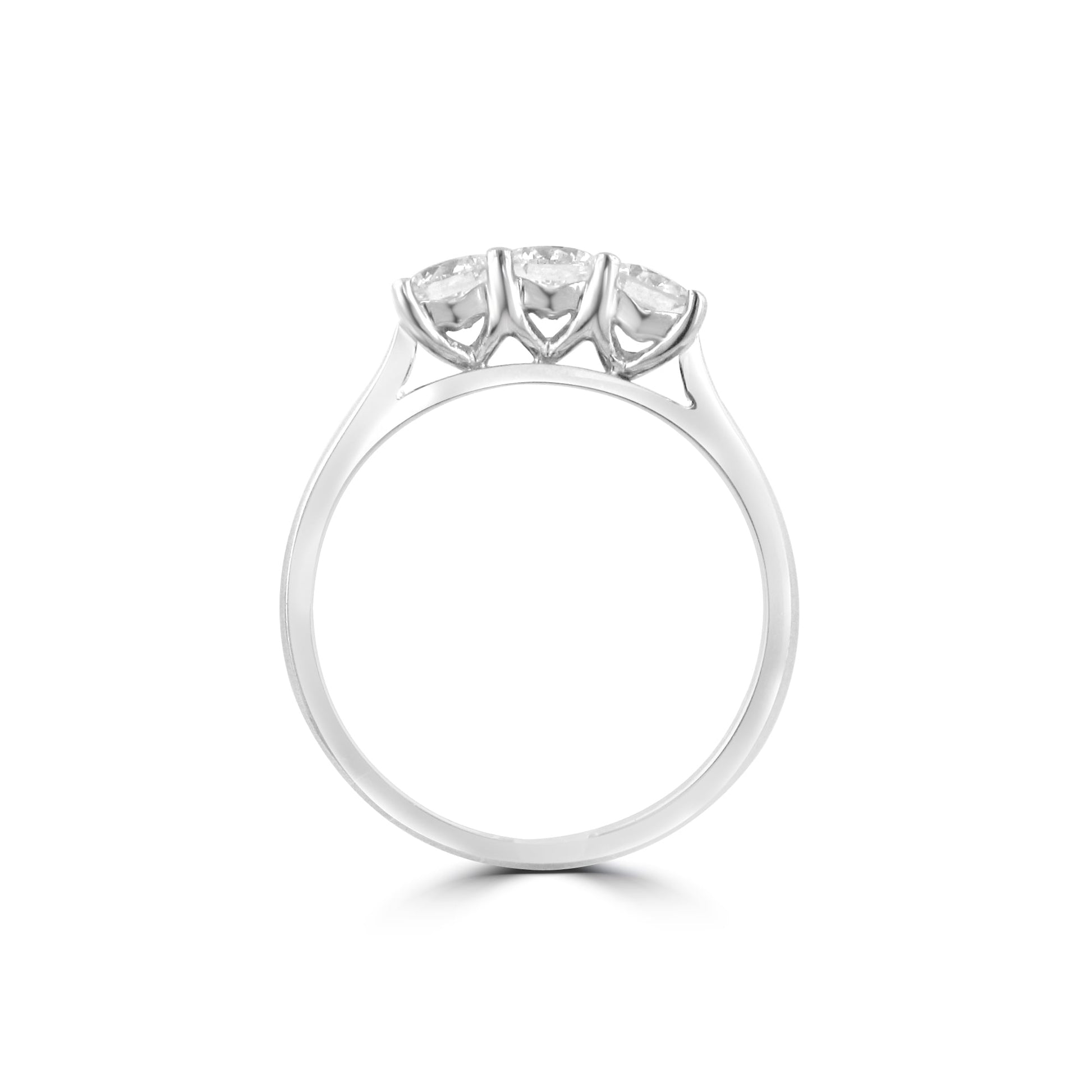 Platinum Three Stone Diamond Trilogy Ring 0.75ct