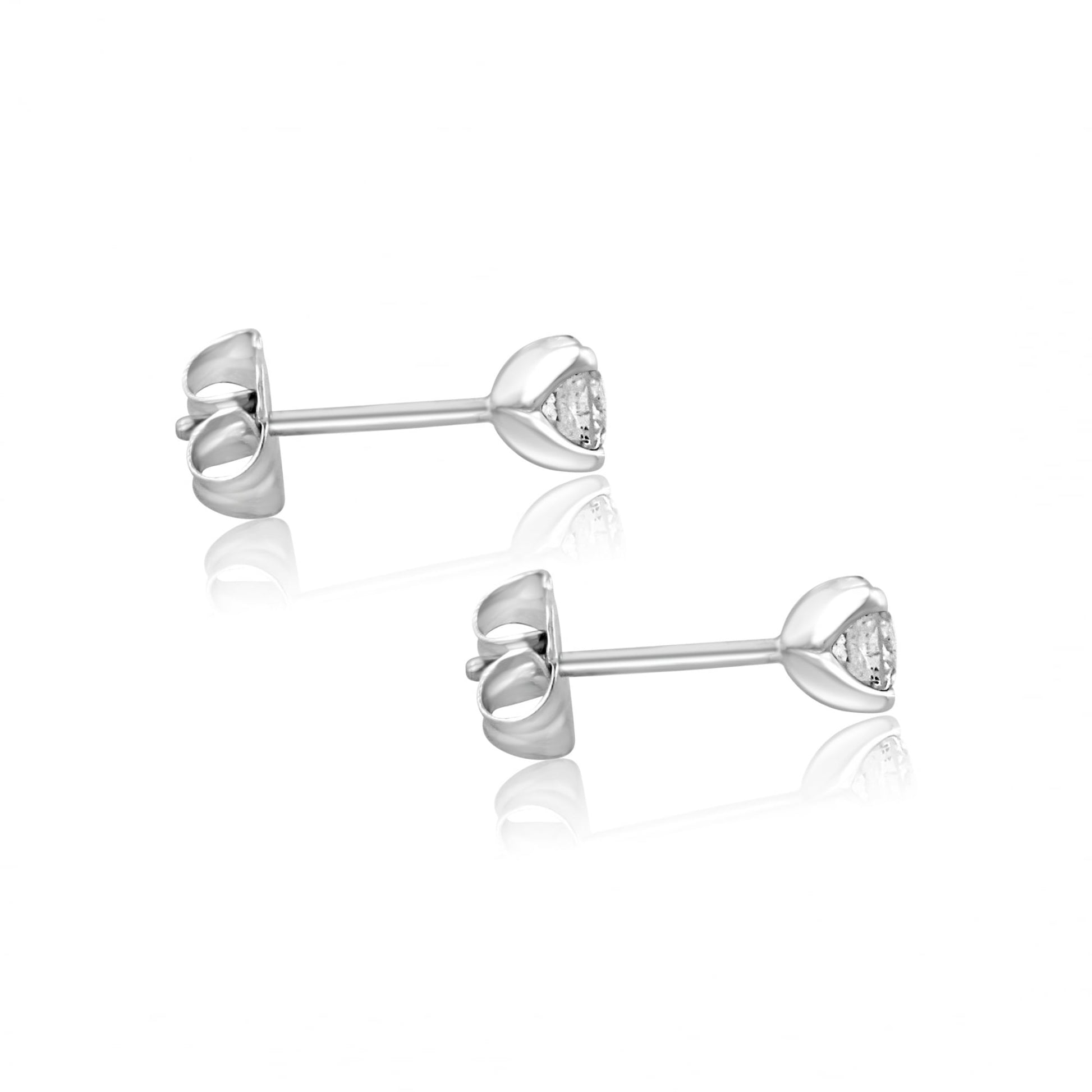 0.74ct Round Diamond Stud Earrings
